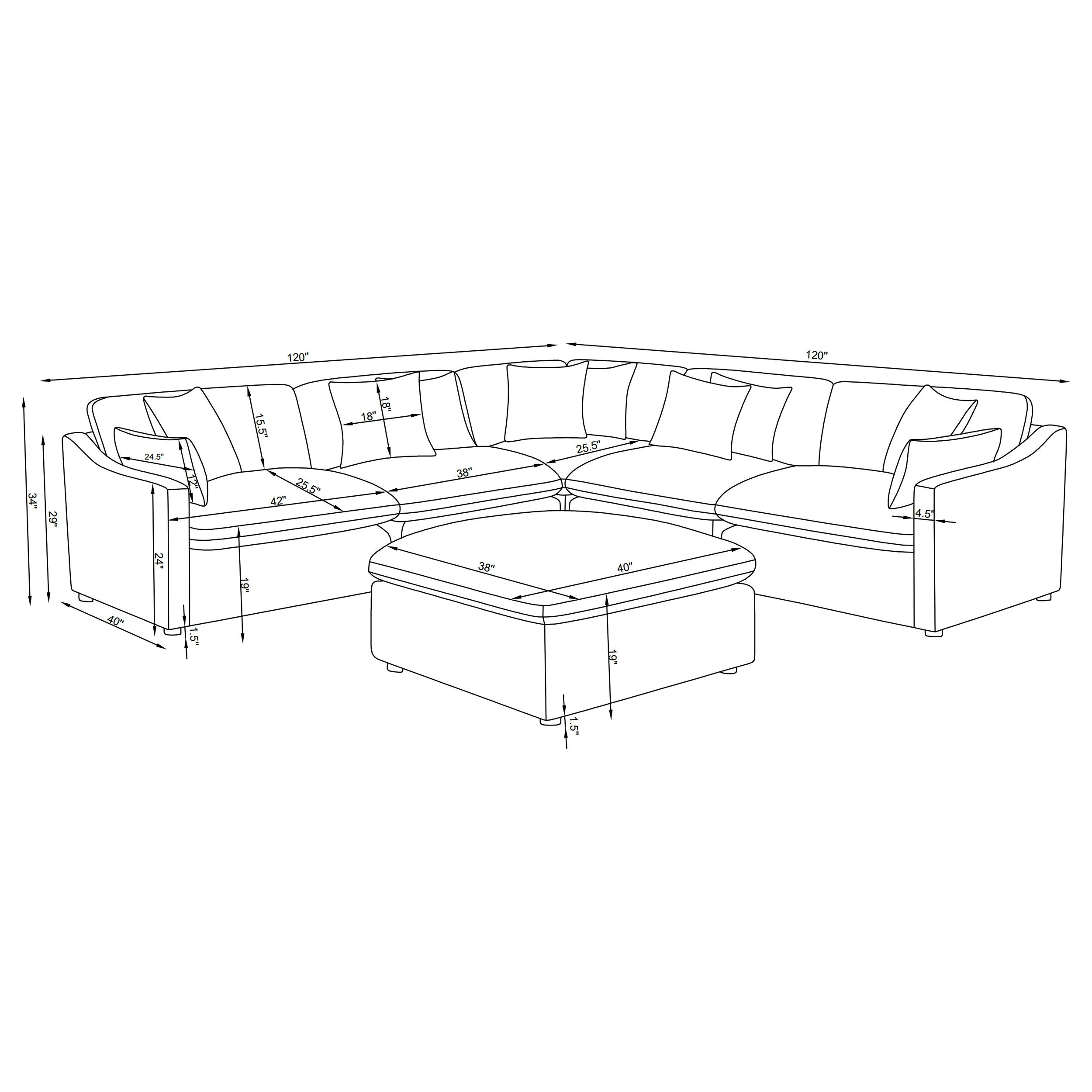 Hobson Upholstered Modular Sectional Sofa - Image 43