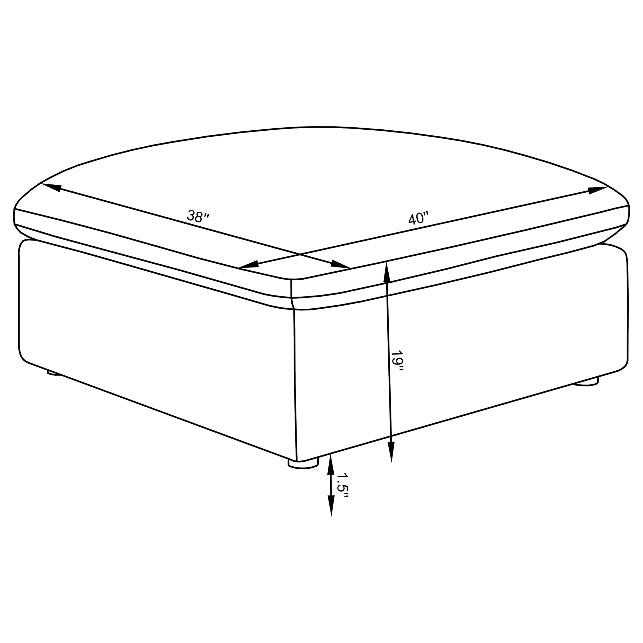 Hobson Square Upholstered Ottoman - Image 11