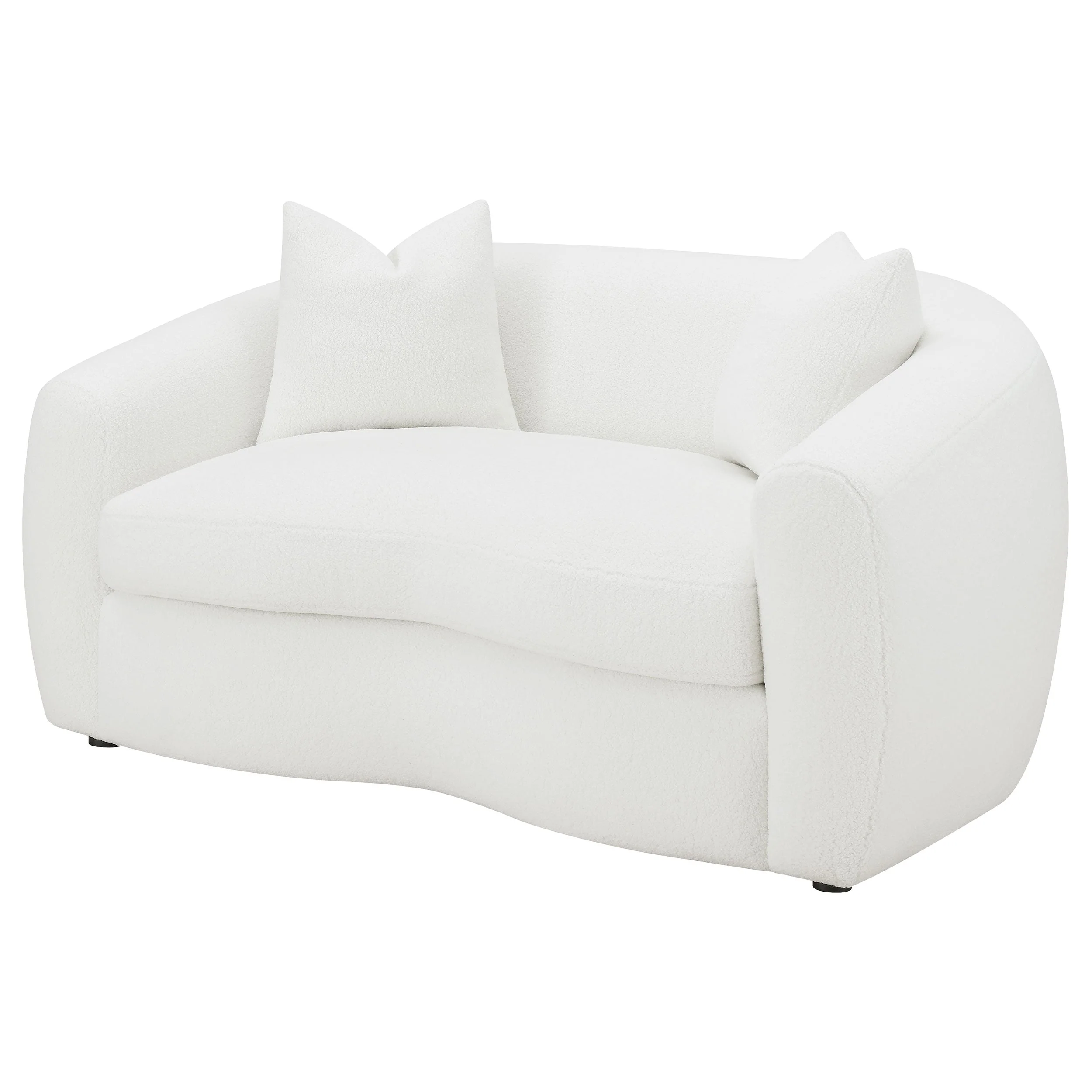 Isabella Faux Sheepskin Upholstered Loveseat Natural - Image 5