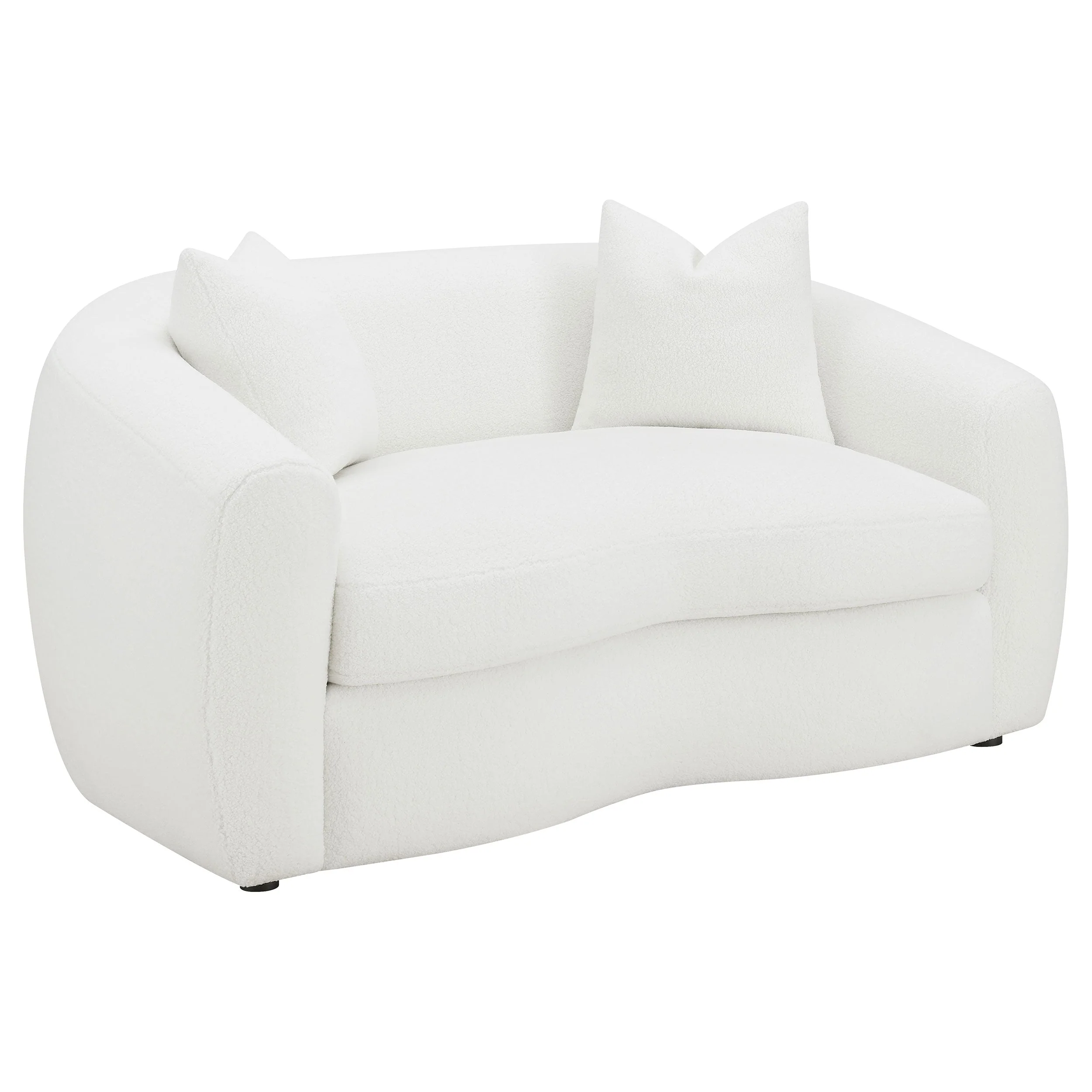 Isabella Faux Sheepskin Upholstered Sofa Set Natural - Image 15