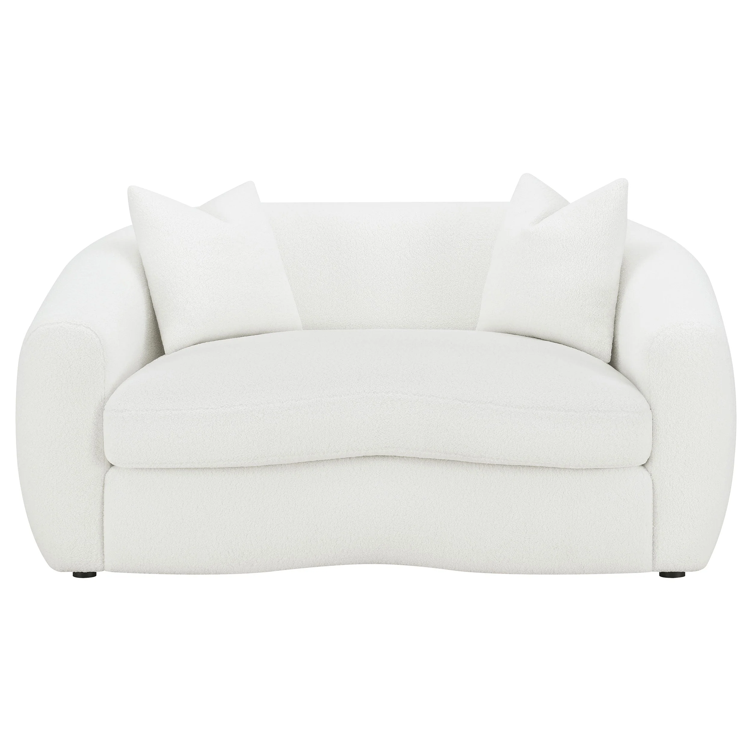 Isabella Faux Sheepskin Upholstered Sofa Set Natural - Image 17