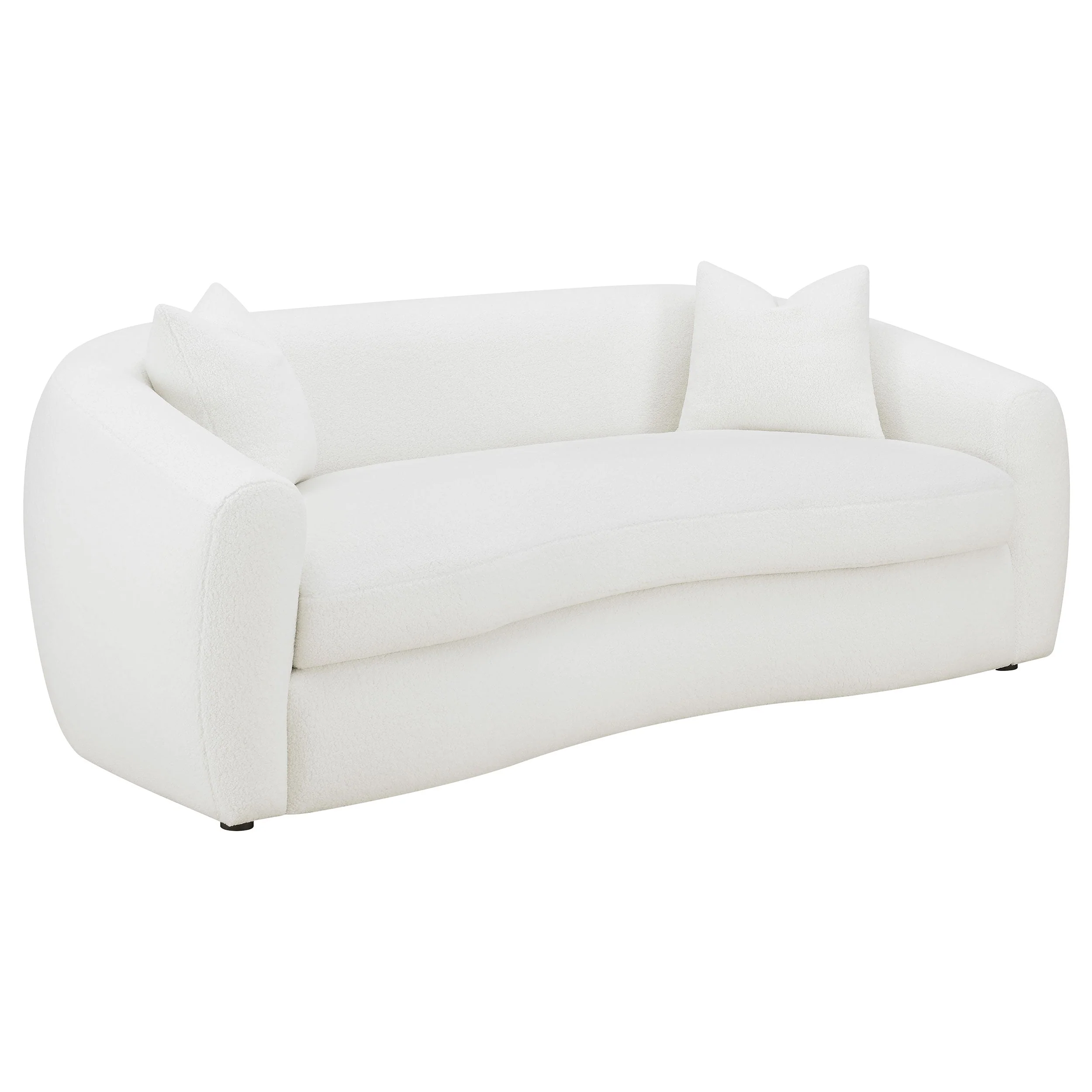 Isabella Faux Sheepskin Upholstered Sofa Set Natural - Image 8