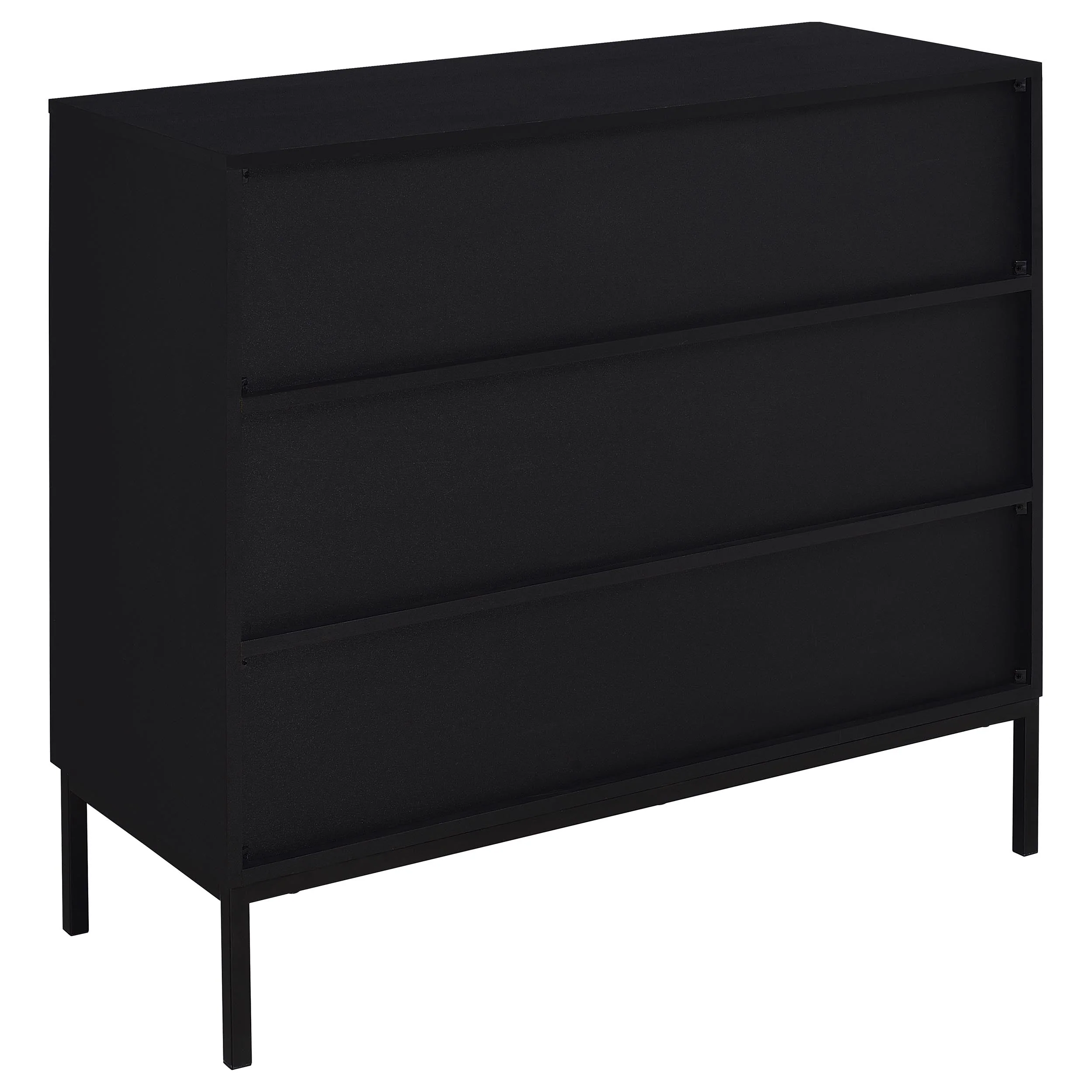 Jess 2-door Arched Fluted Glass Accent Cabinet Black - Image 7