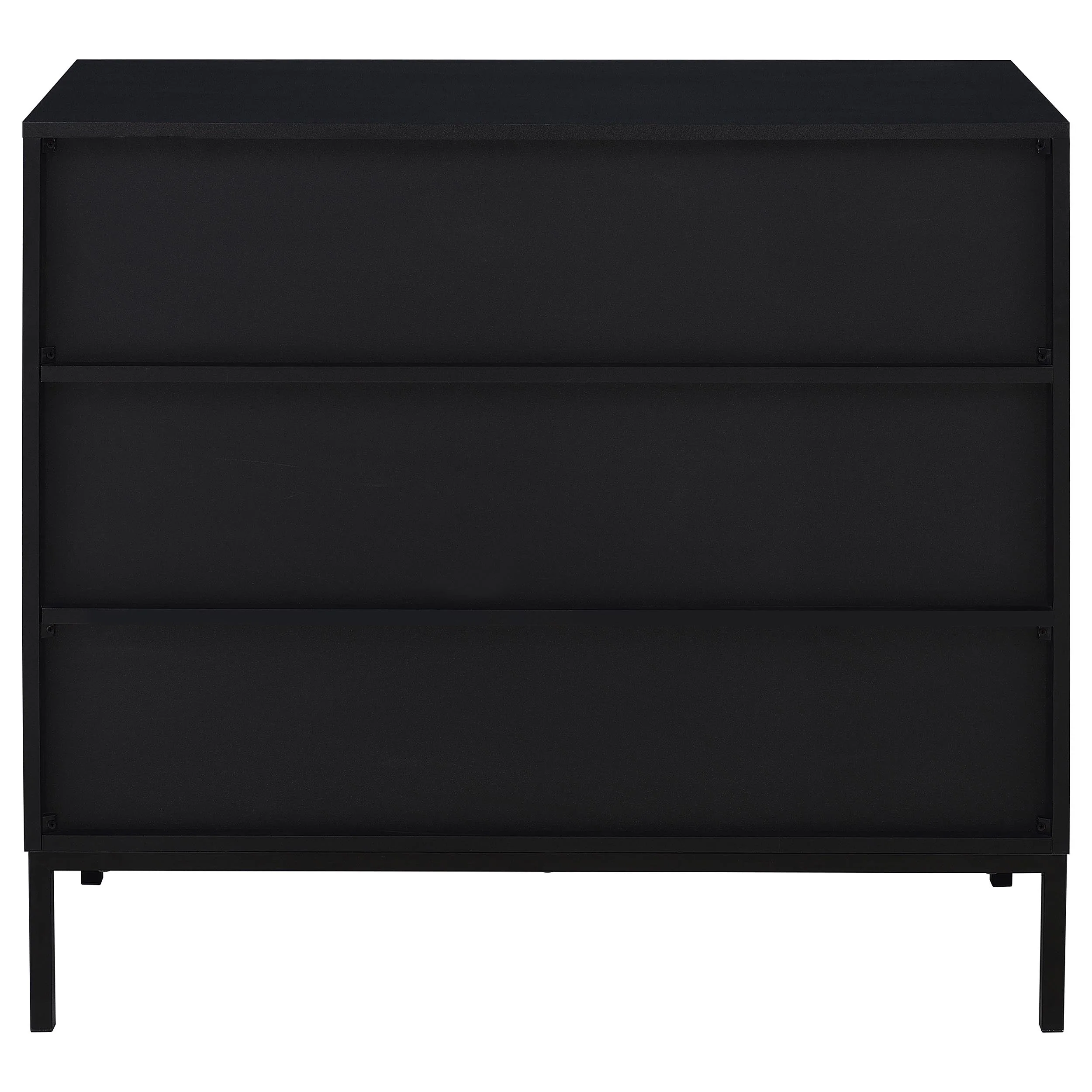 Jess 2-door Arched Fluted Glass Accent Cabinet Black - Image 8