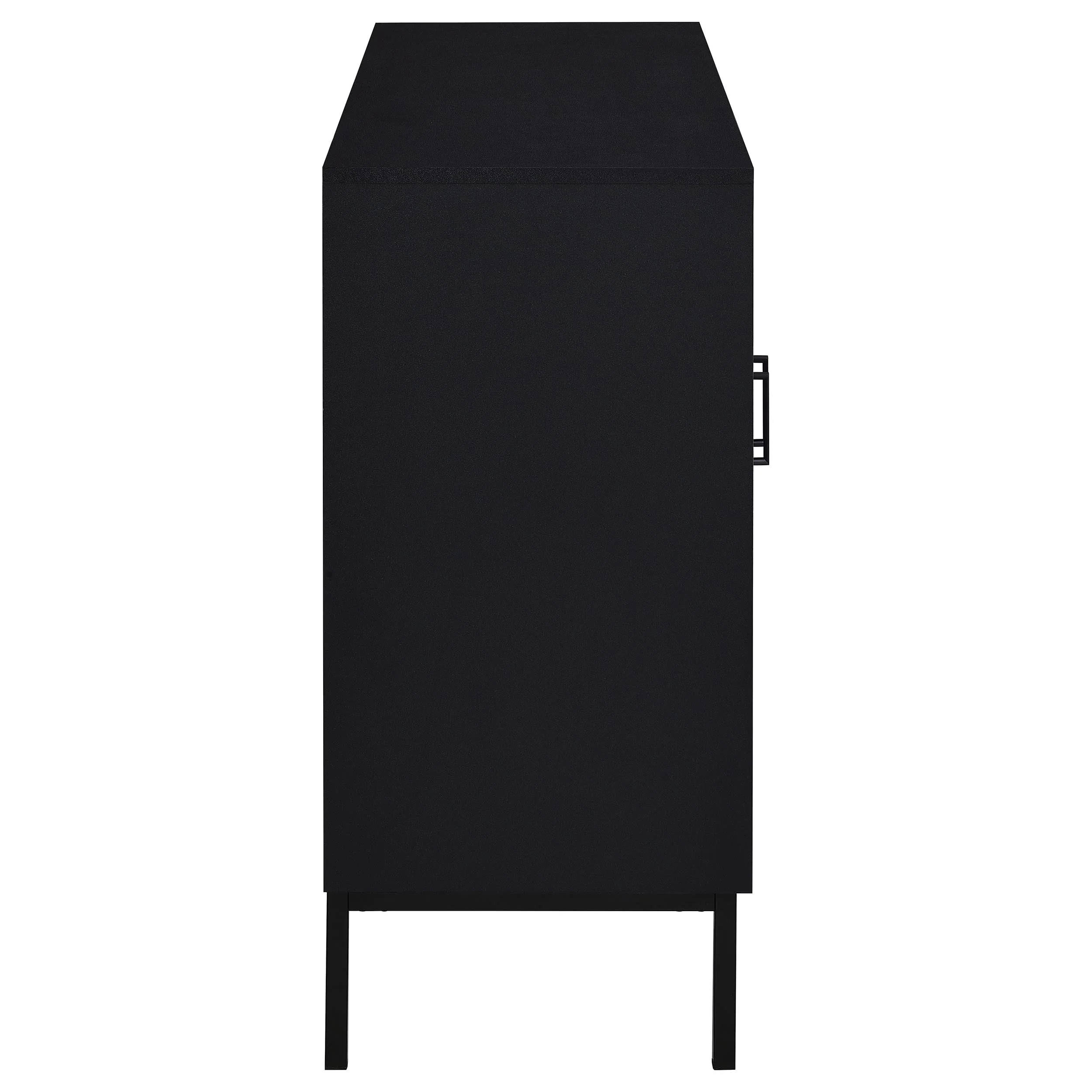 Jess 2-door Arched Fluted Glass Accent Cabinet Black - Image 9