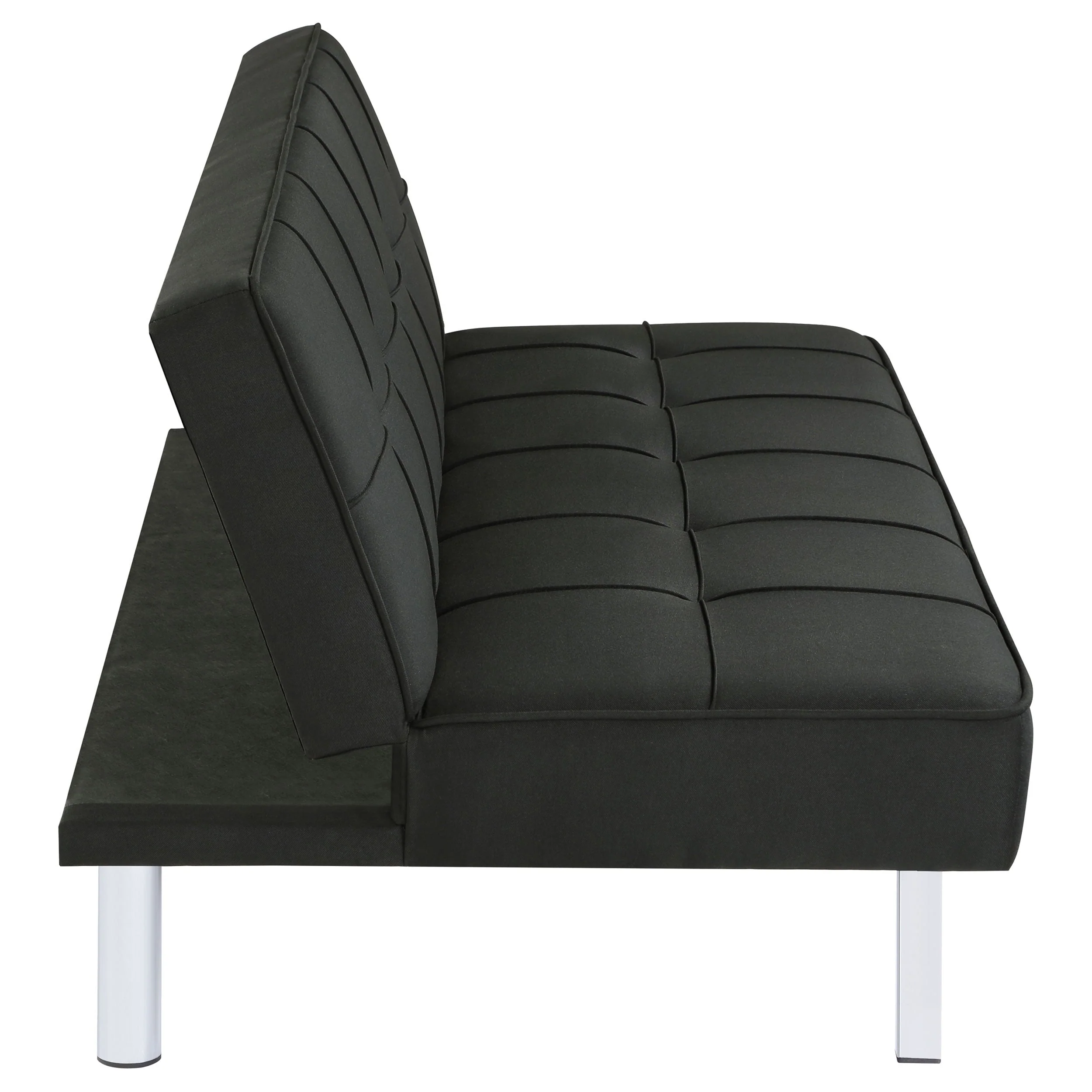 Joel Upholstered Tufted Convertible Sofa Bed Black - Image 8