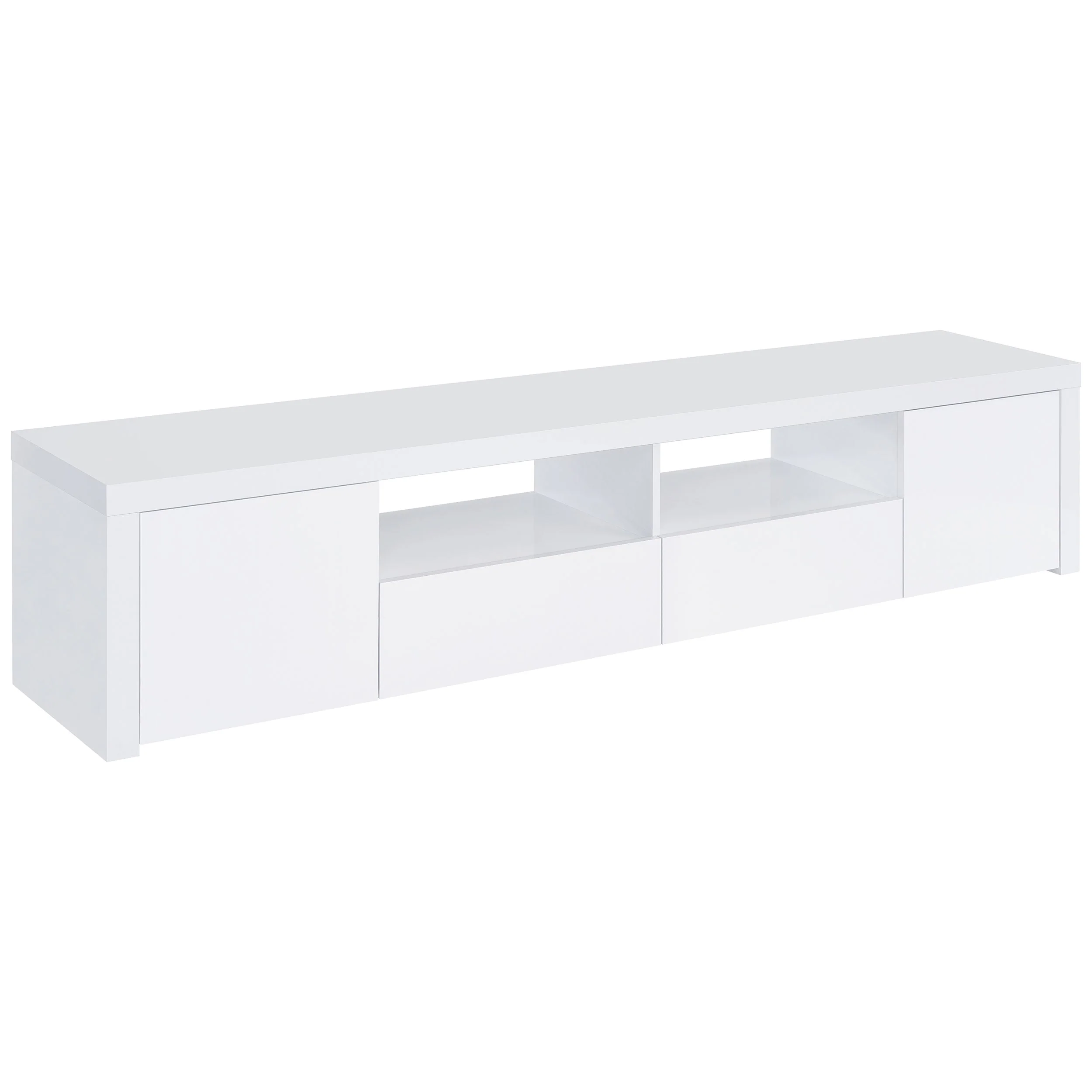 Jude 2-door Engineered Wood 79-inch TV Stand High Gloss White - Image 2
