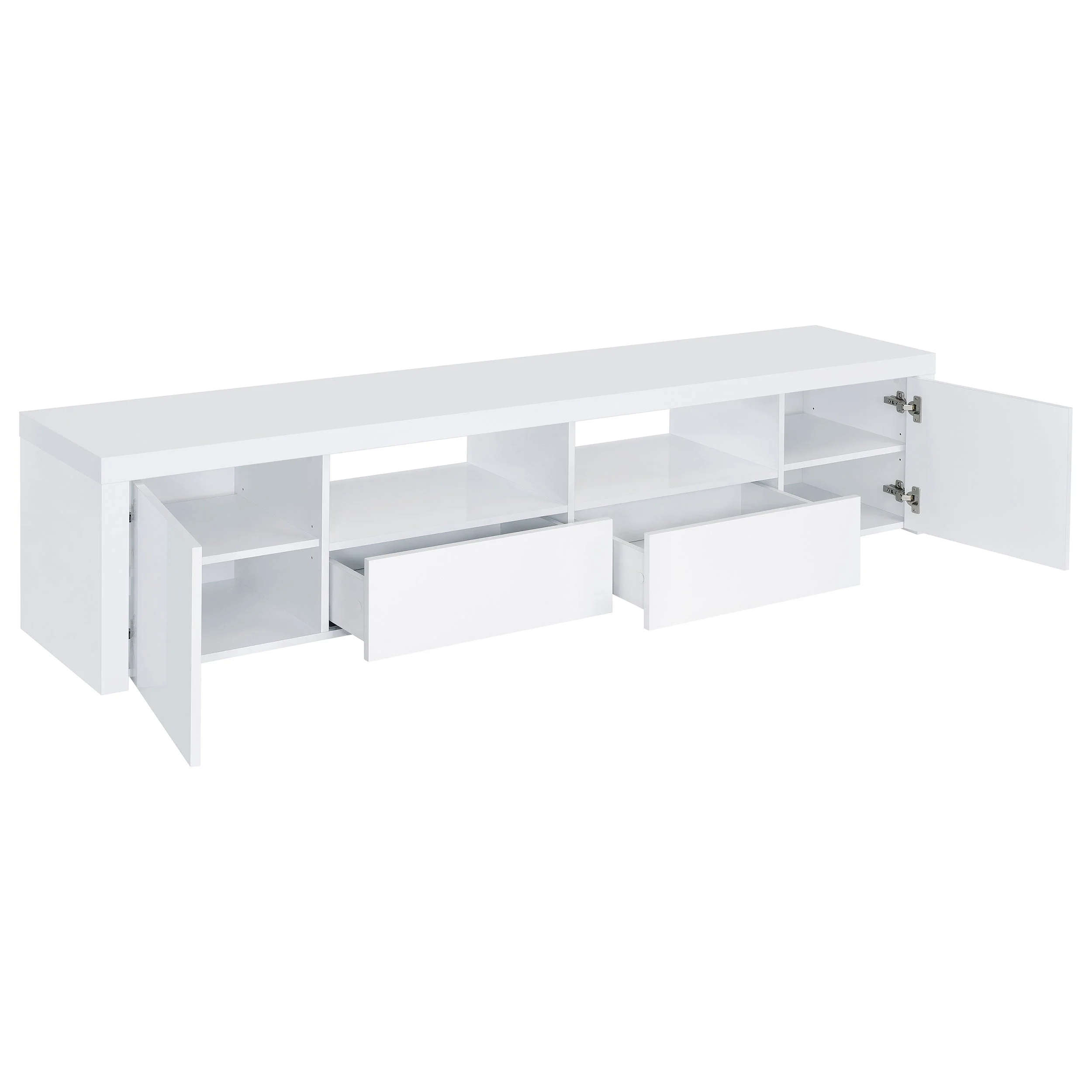 Jude 2-door Engineered Wood 79-inch TV Stand High Gloss White - Image 4