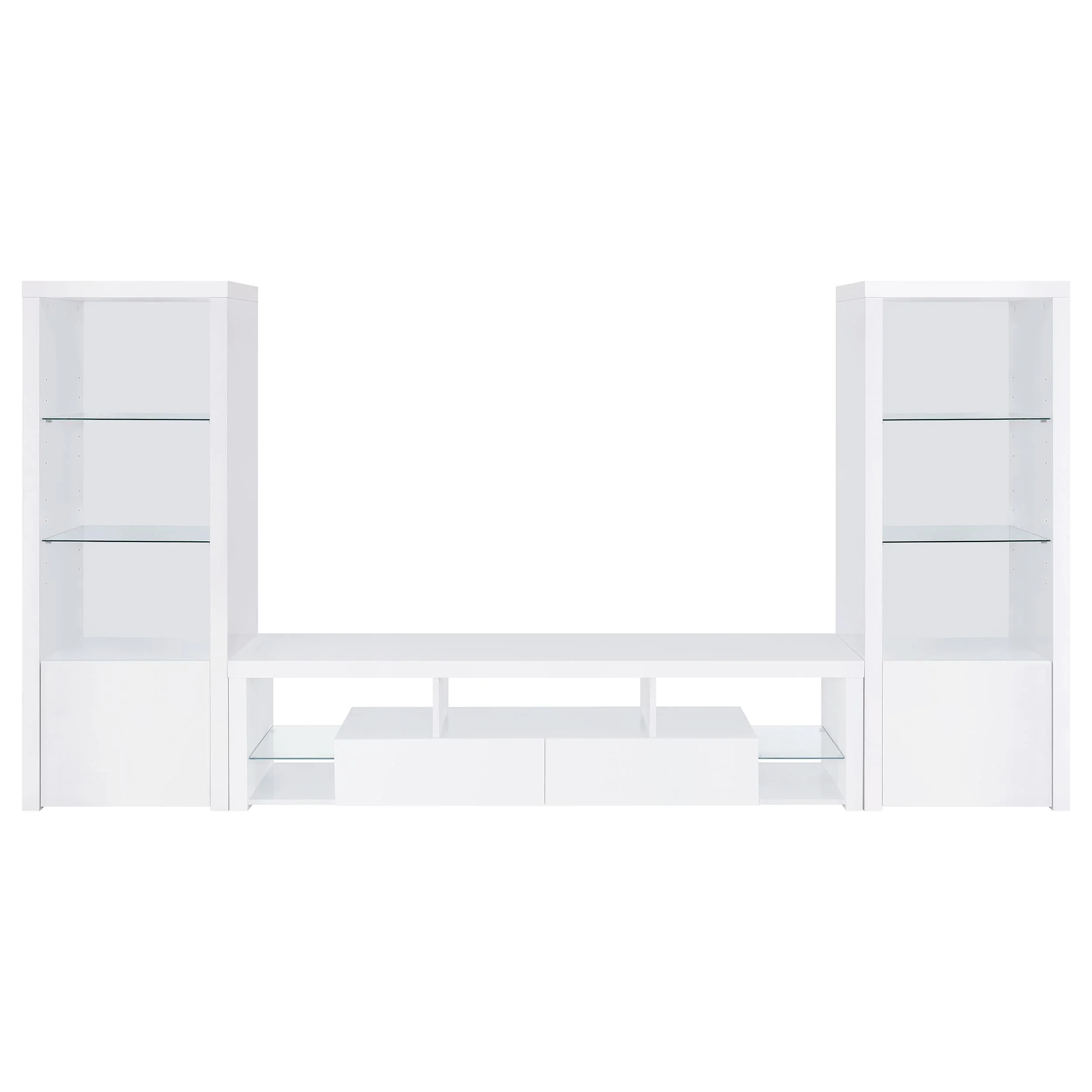 Jude 3-piece 71-inch TV Entertainment Center White High Gloss - Image 3