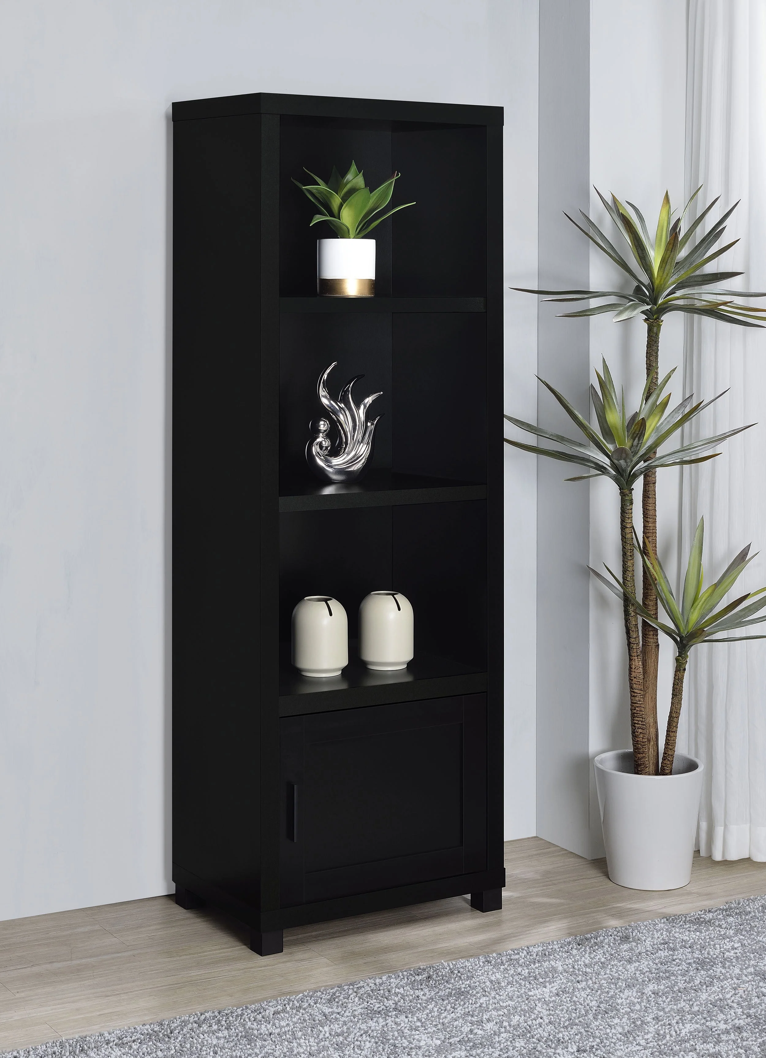 Jupiter 3-shelf Engineered Wood Media Tower Black - Image 3