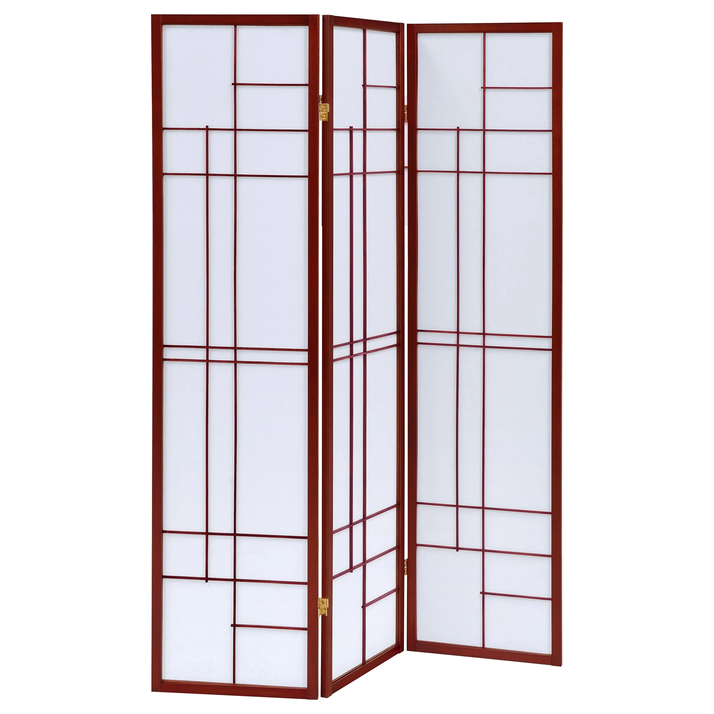 Katerina 3-Panel Room Divider Folding Shoji Screen Cherry - Image 2