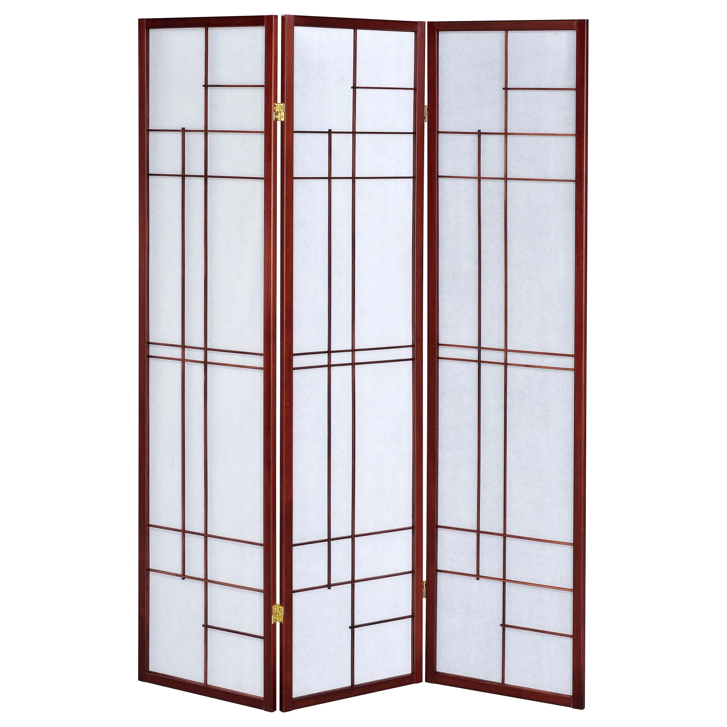 Katerina 3-Panel Room Divider Folding Shoji Screen Cherry - Image 4