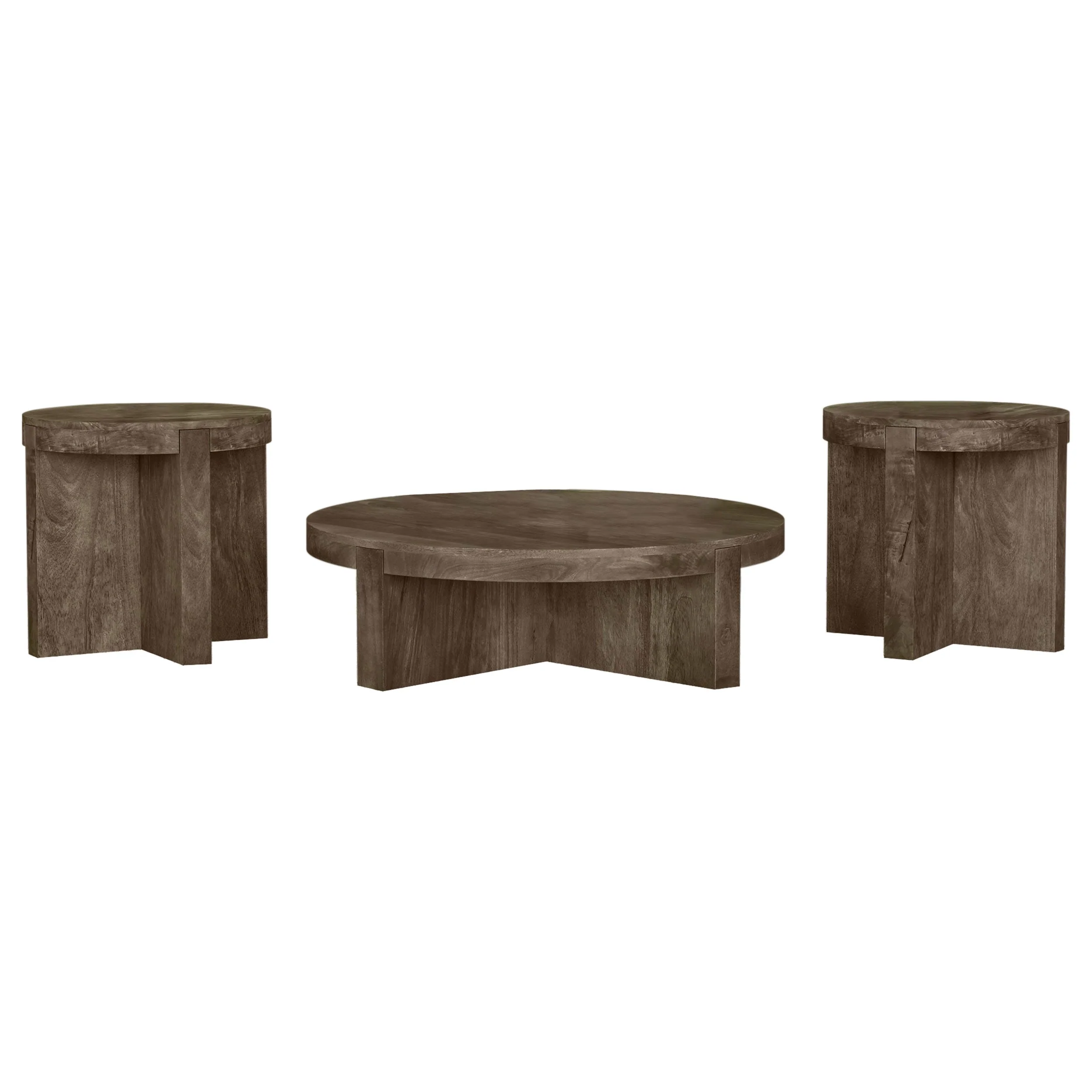 Kinkaid Solid Wood Coffee and End Table Set Brown - Image 6