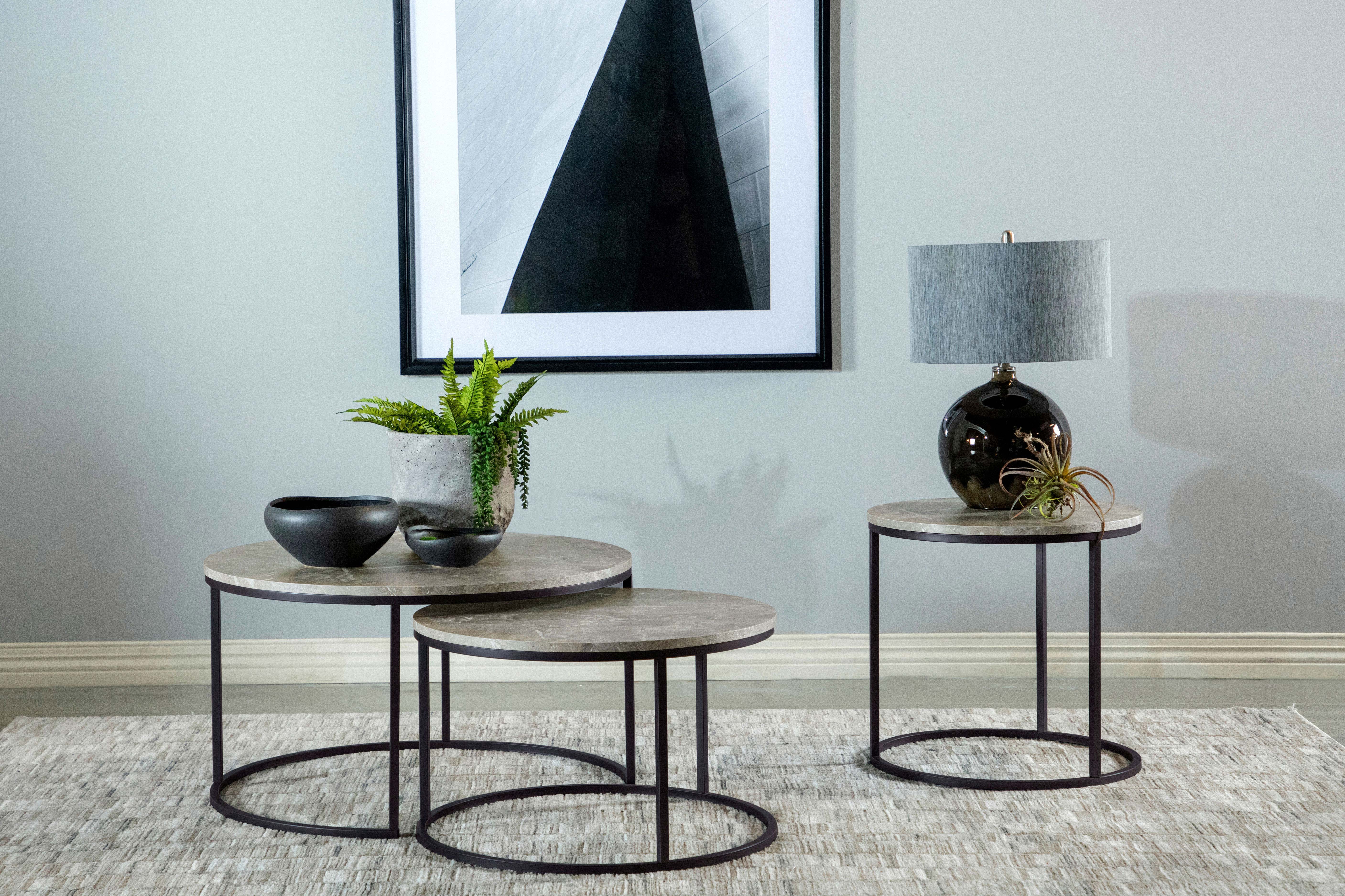 Lainey Round Faux Marble Side End Table - Image 16
