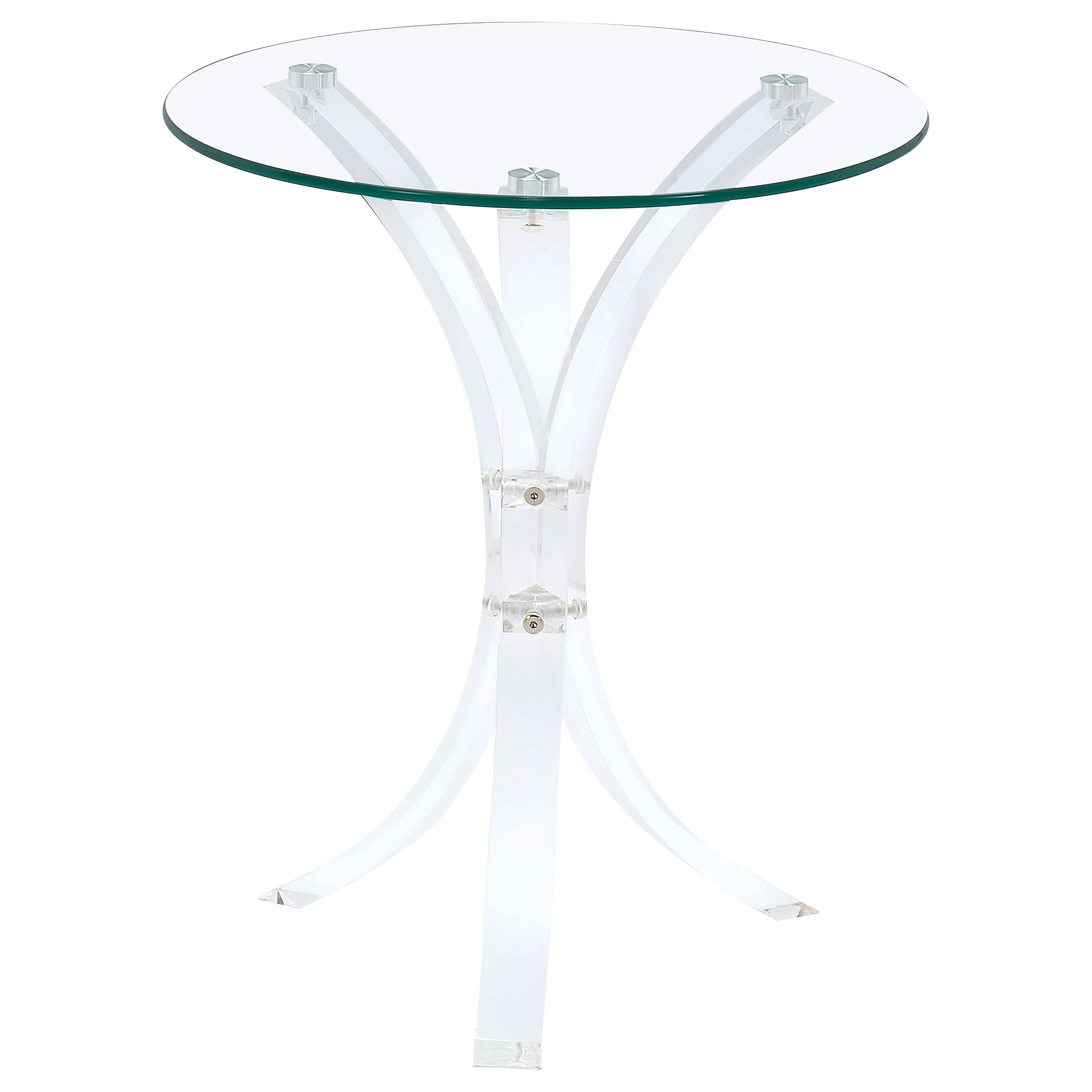 Laning Round Glass Top Acrylic Side Table Clear - Image 4
