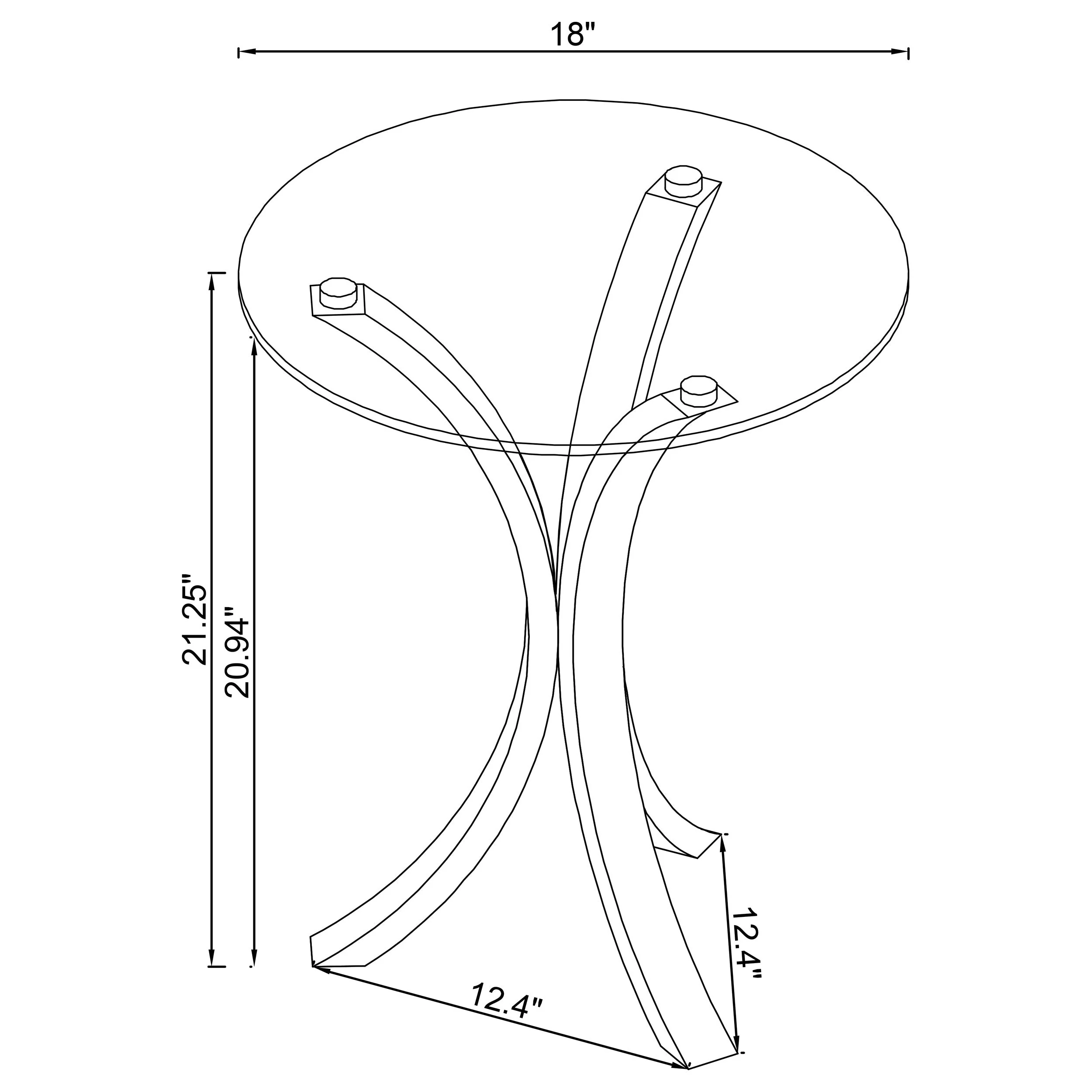 Laning Round Glass Top Acrylic Side Table Clear - Image 5