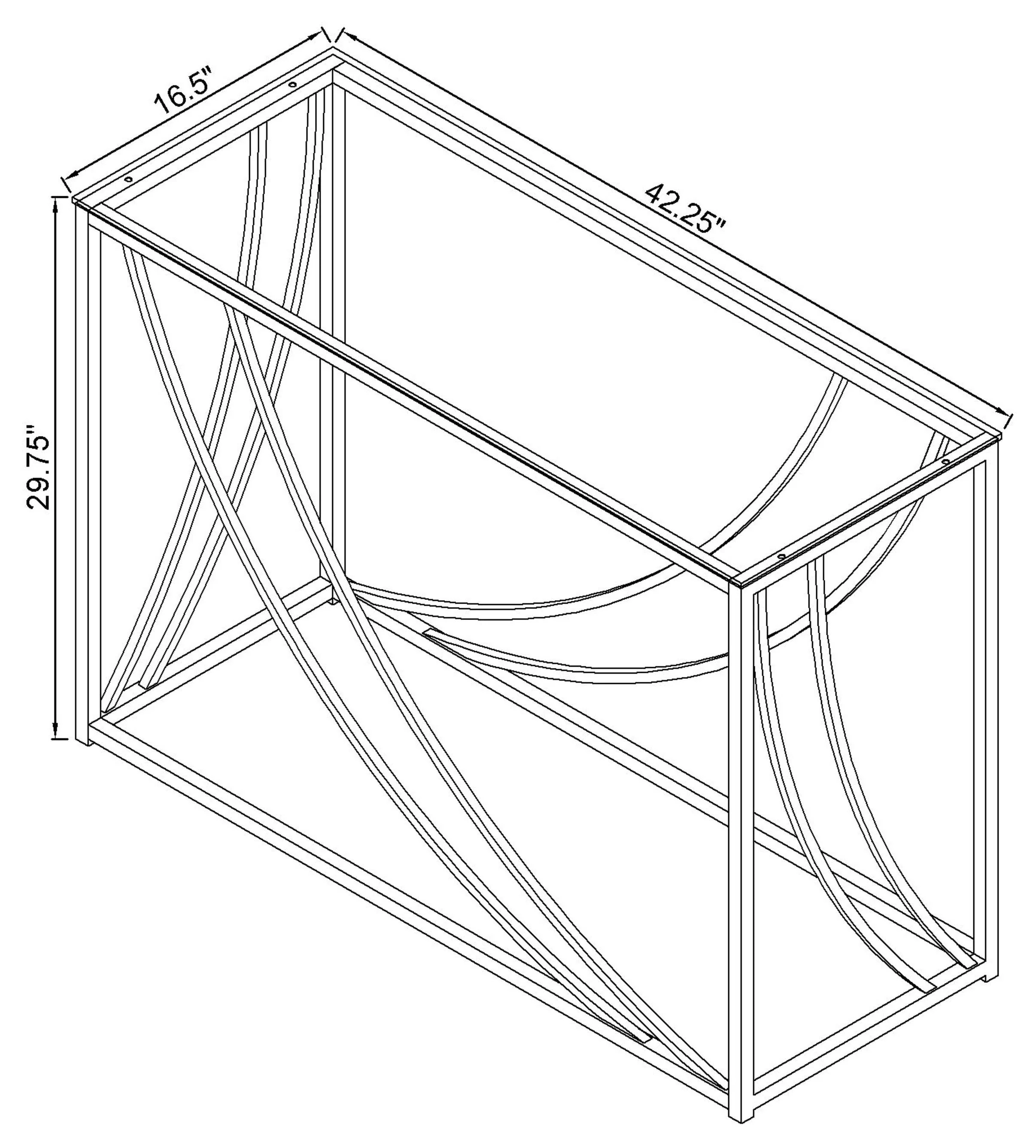 Lille Glass Top Entryway Console Table Accents Chrome - Image 6