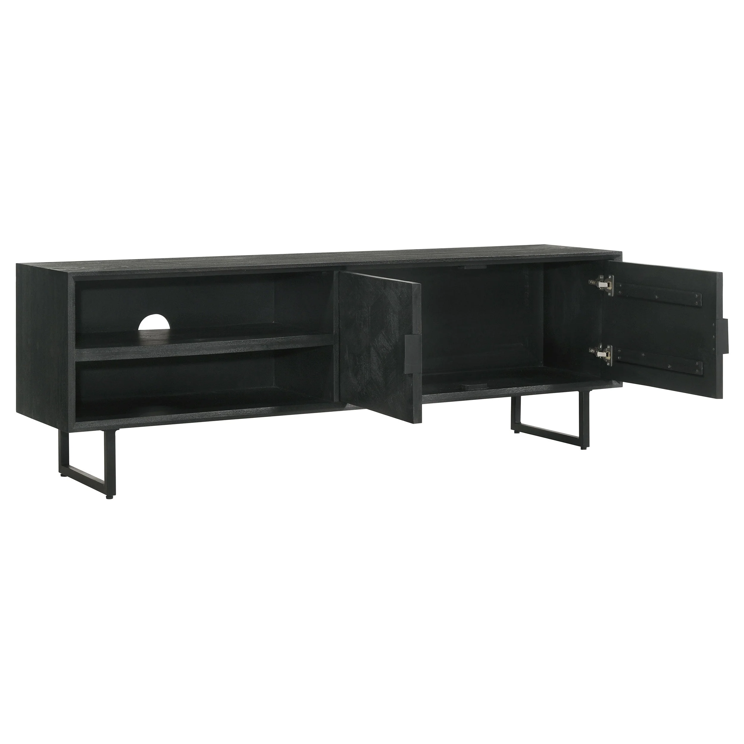 Marsden 2-door Mango Wood 70-inch TV Stand Charcoal Black - Image 5