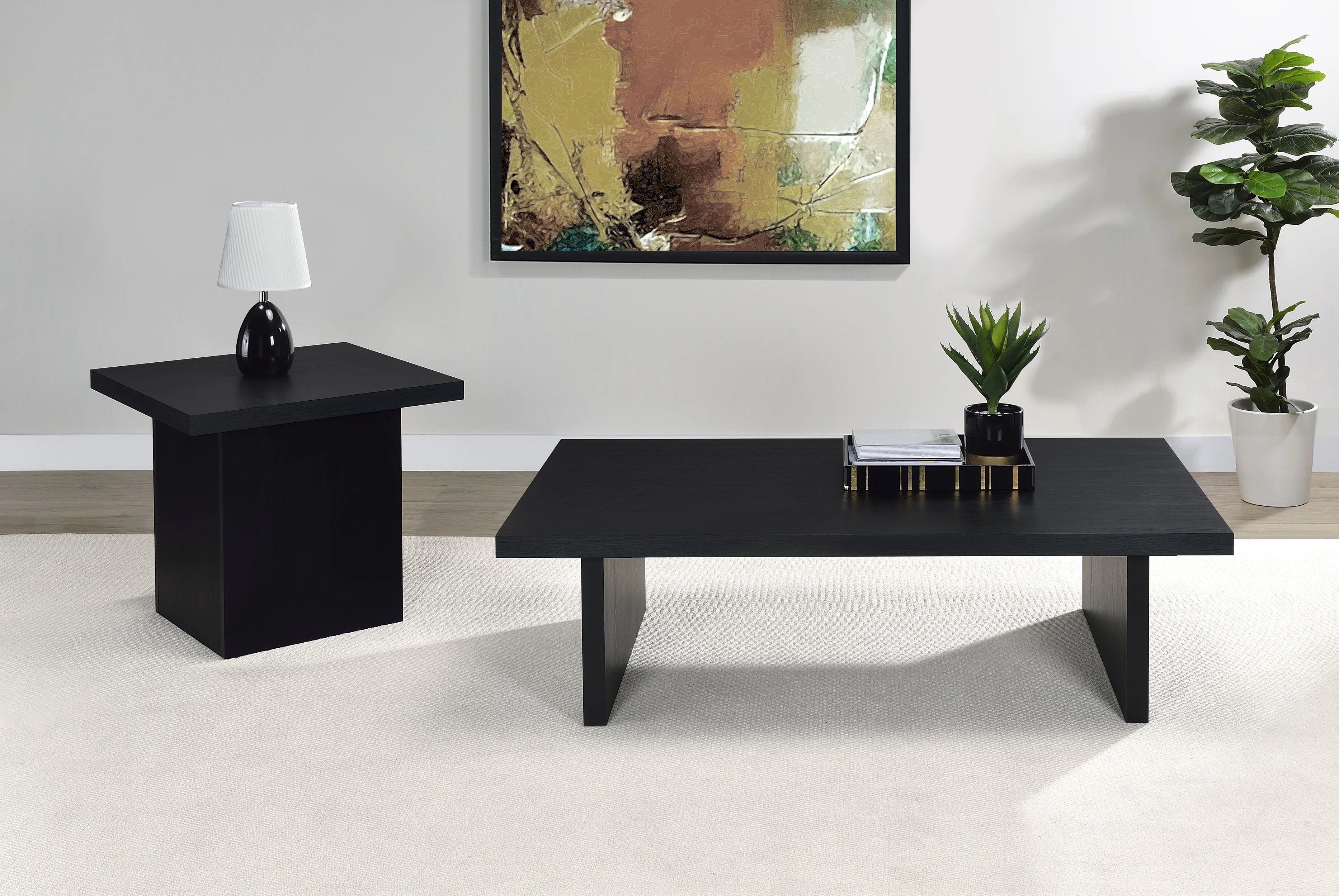 Max Rectangular Engineered Laminate Coffee Table Black - Image 9
