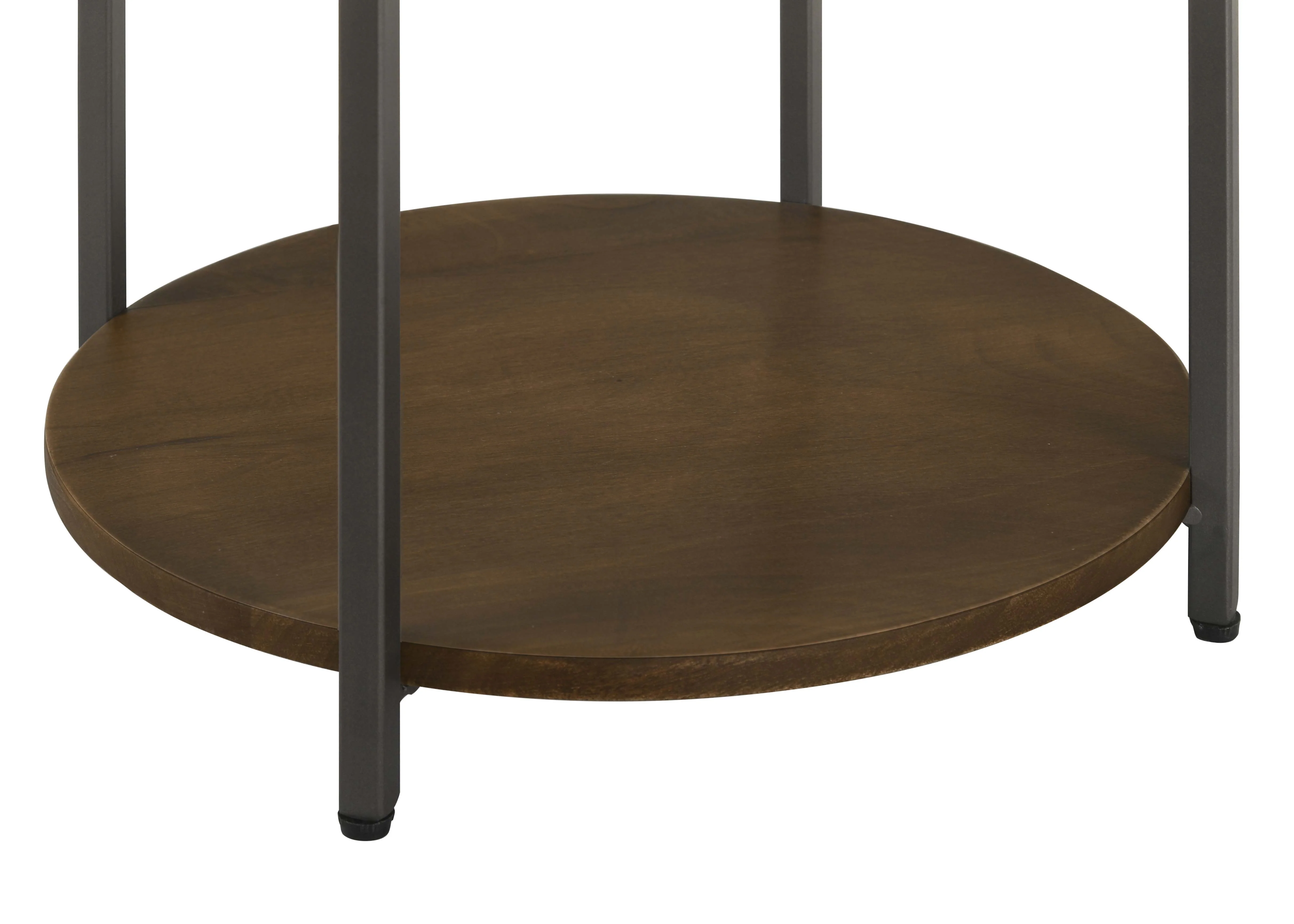 Noemie Round Marble Top Accent Side Table White and Gunmetal - Image 7