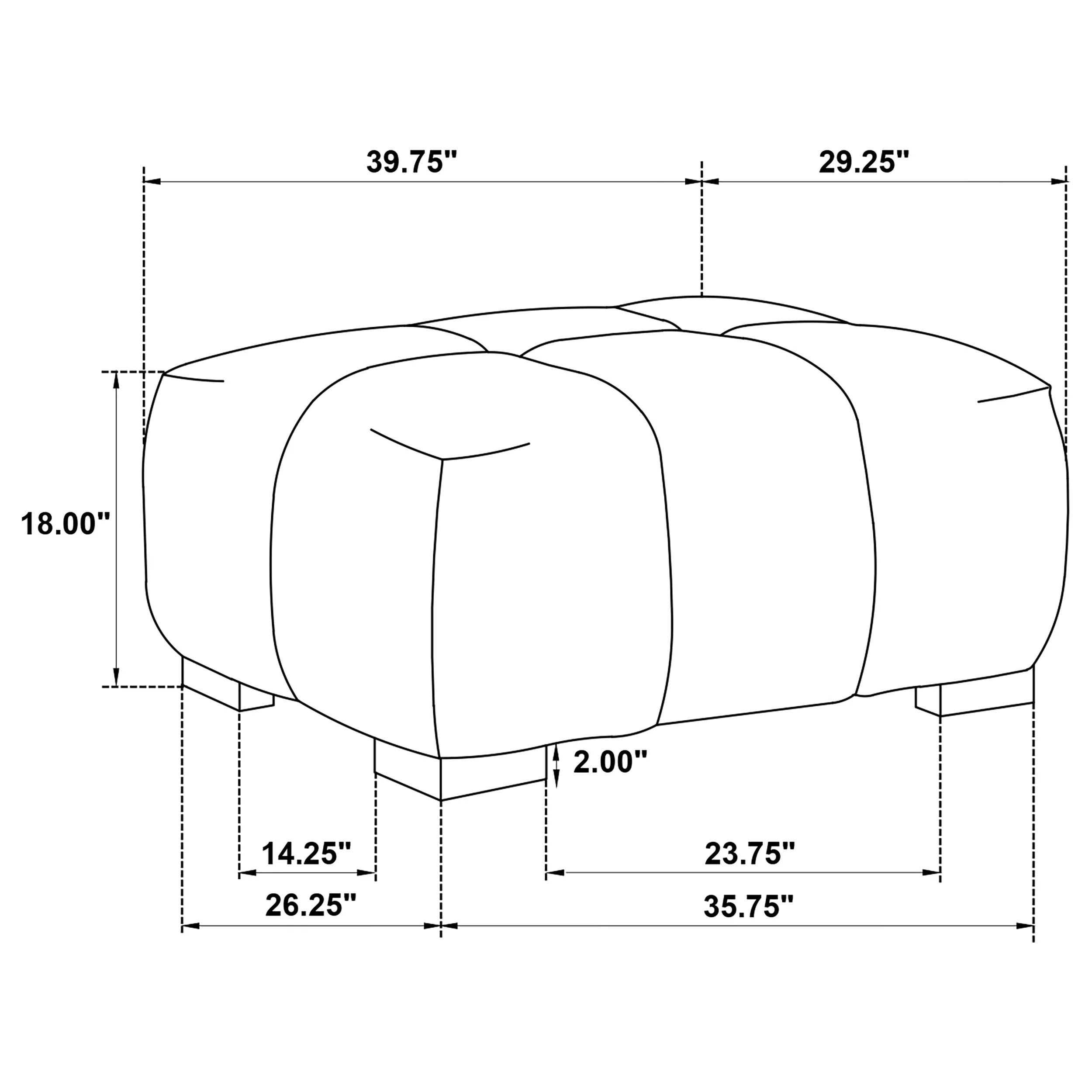 Octavia Upholstered Rectangular Ottoman - Image 35
