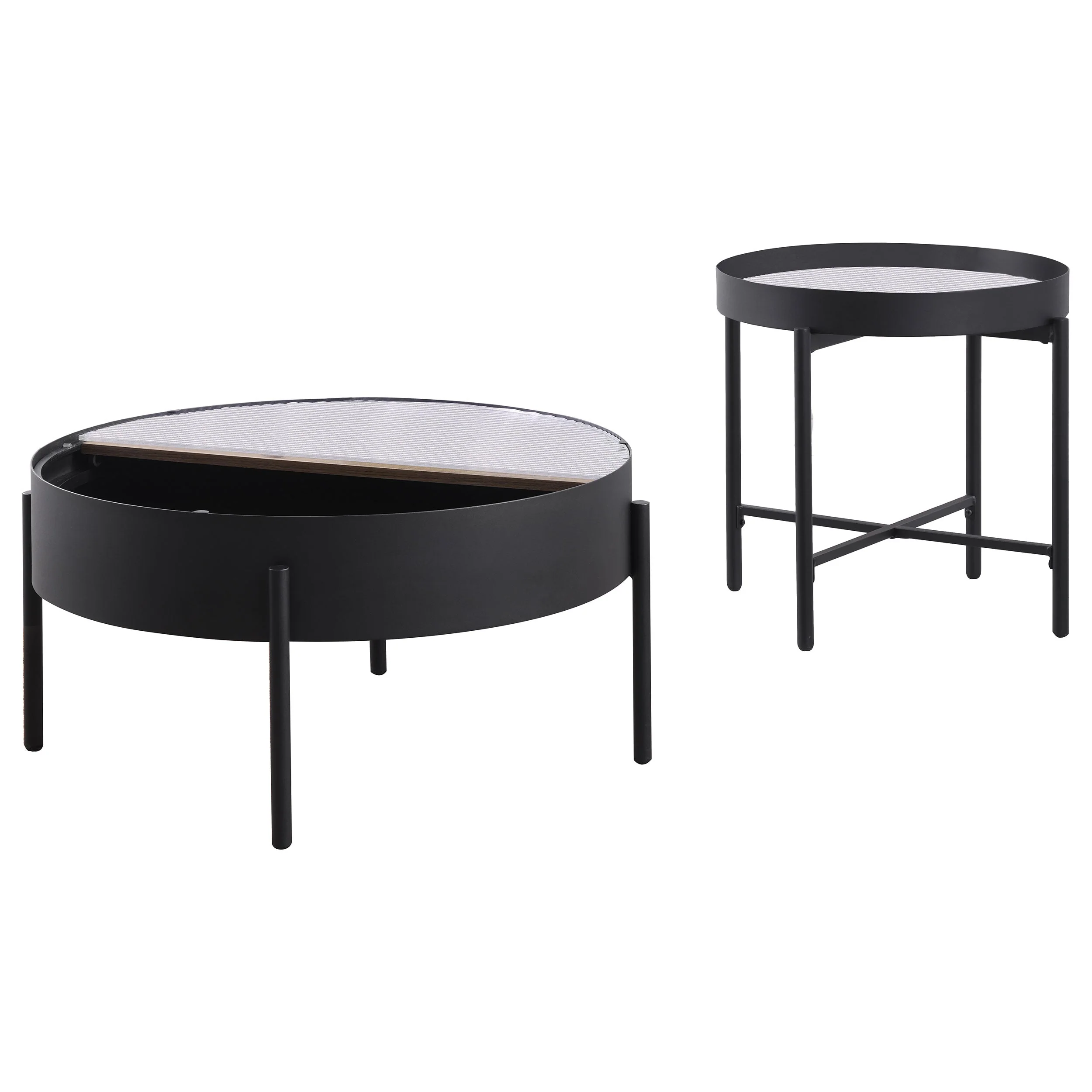 Ozella Round Coffee and End Table Set Sandy - Image 13
