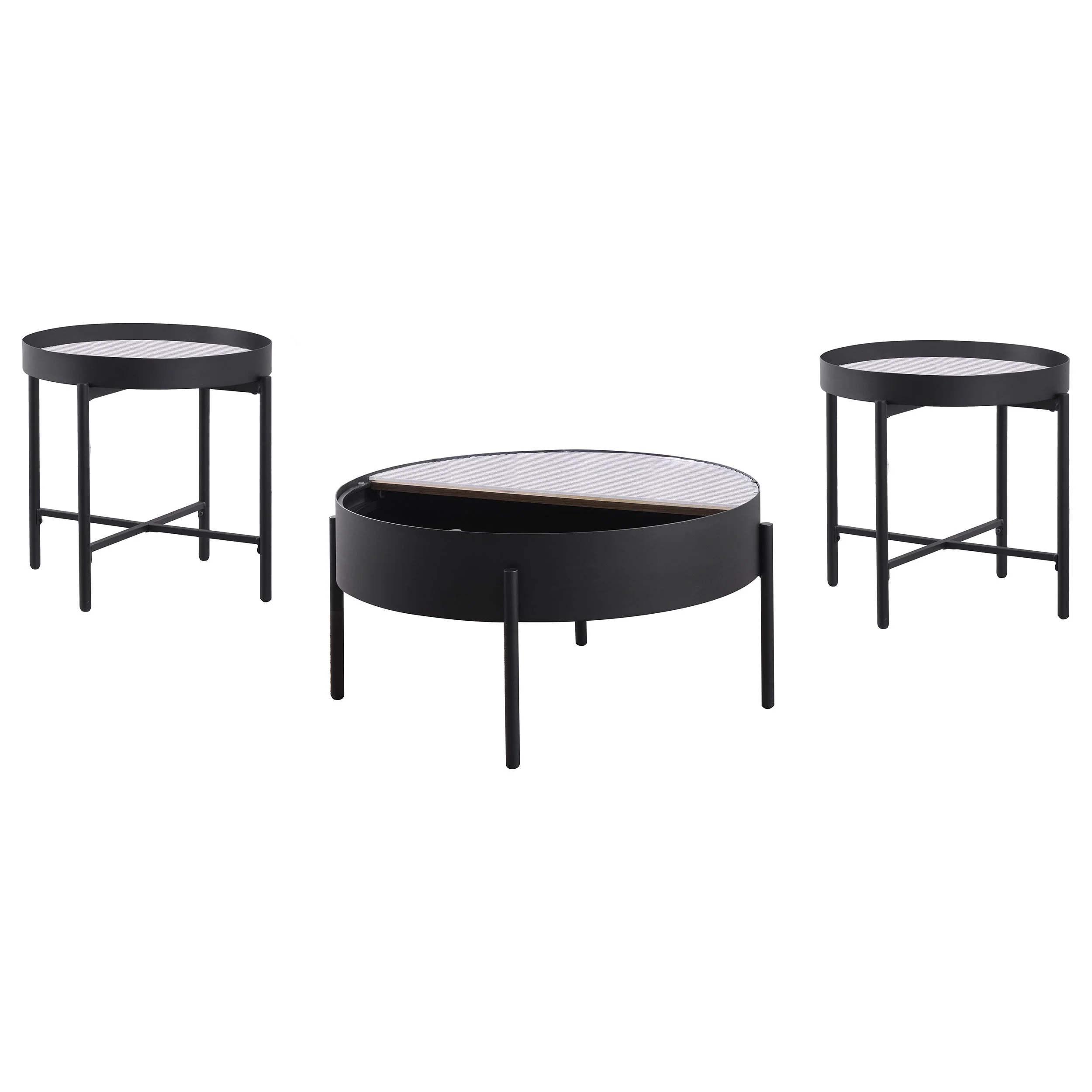 Ozella Round Coffee and End Table Set Sandy - Image 14