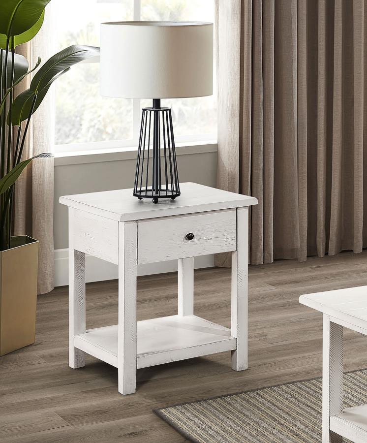 Payne 1-drawer Wood End Table with Shelf - Image 2