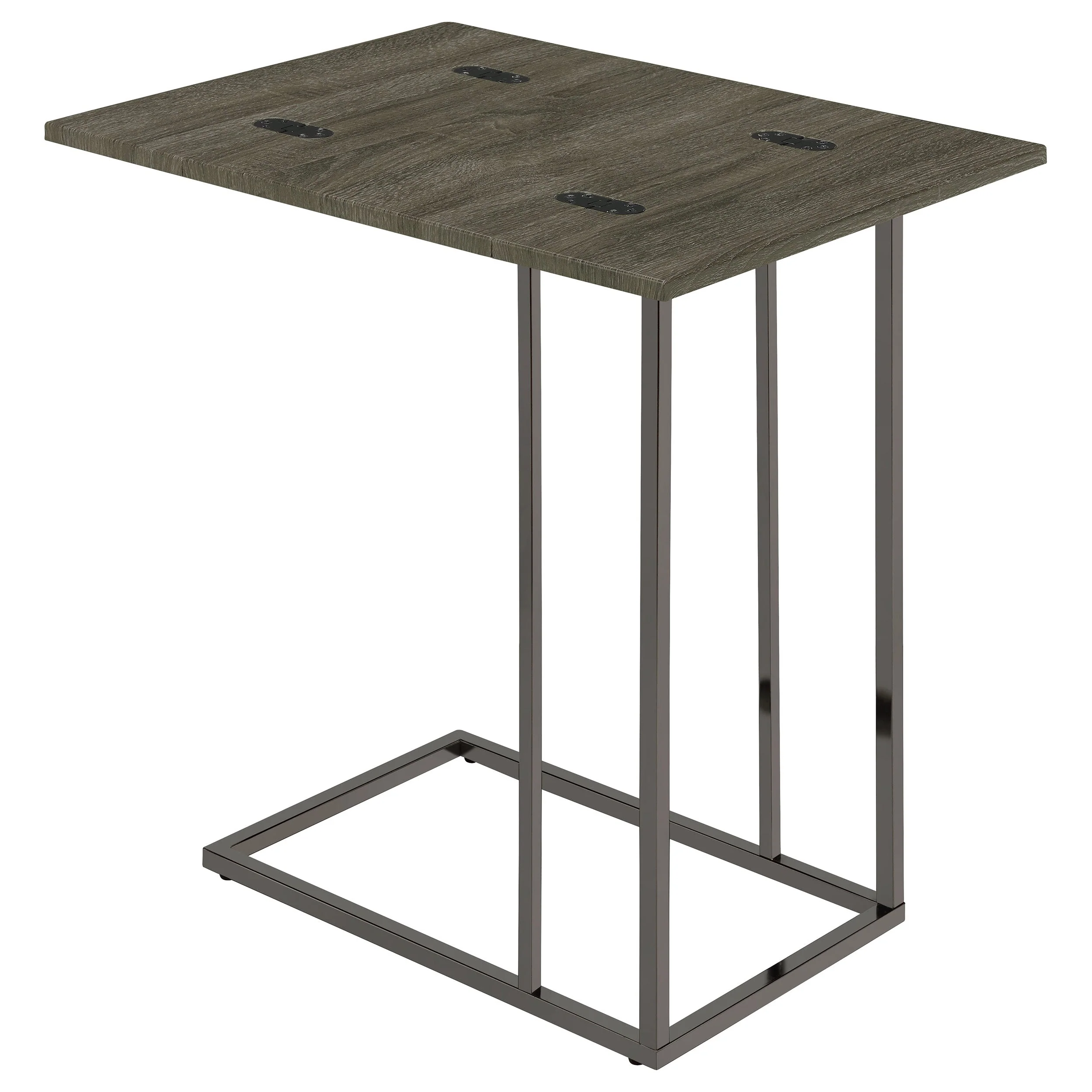 Pedro Expandable C-Shaped Sofa Side Table Weathered Grey - Image 10