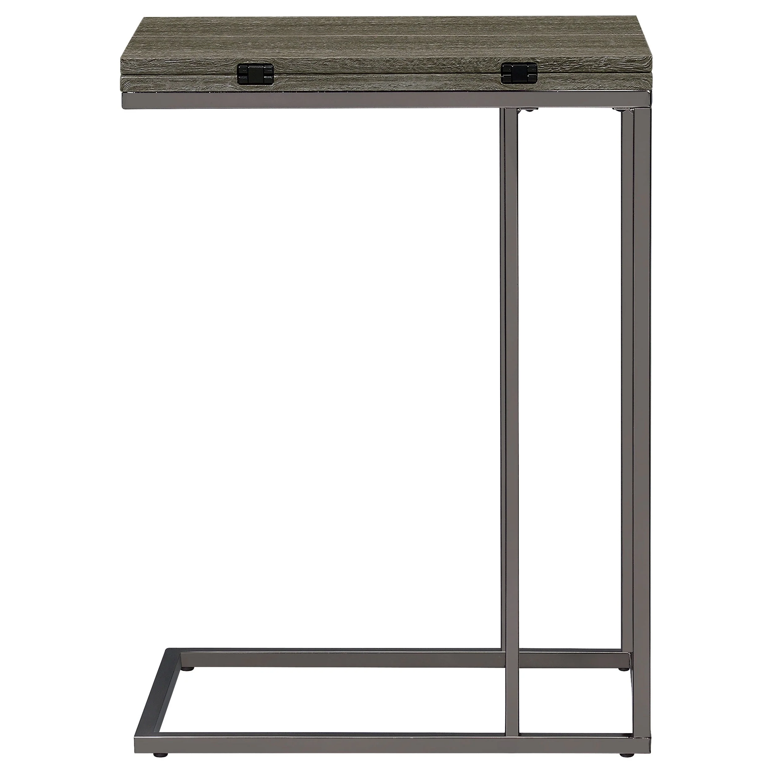 Pedro Expandable C-Shaped Sofa Side Table Weathered Grey - Image 8