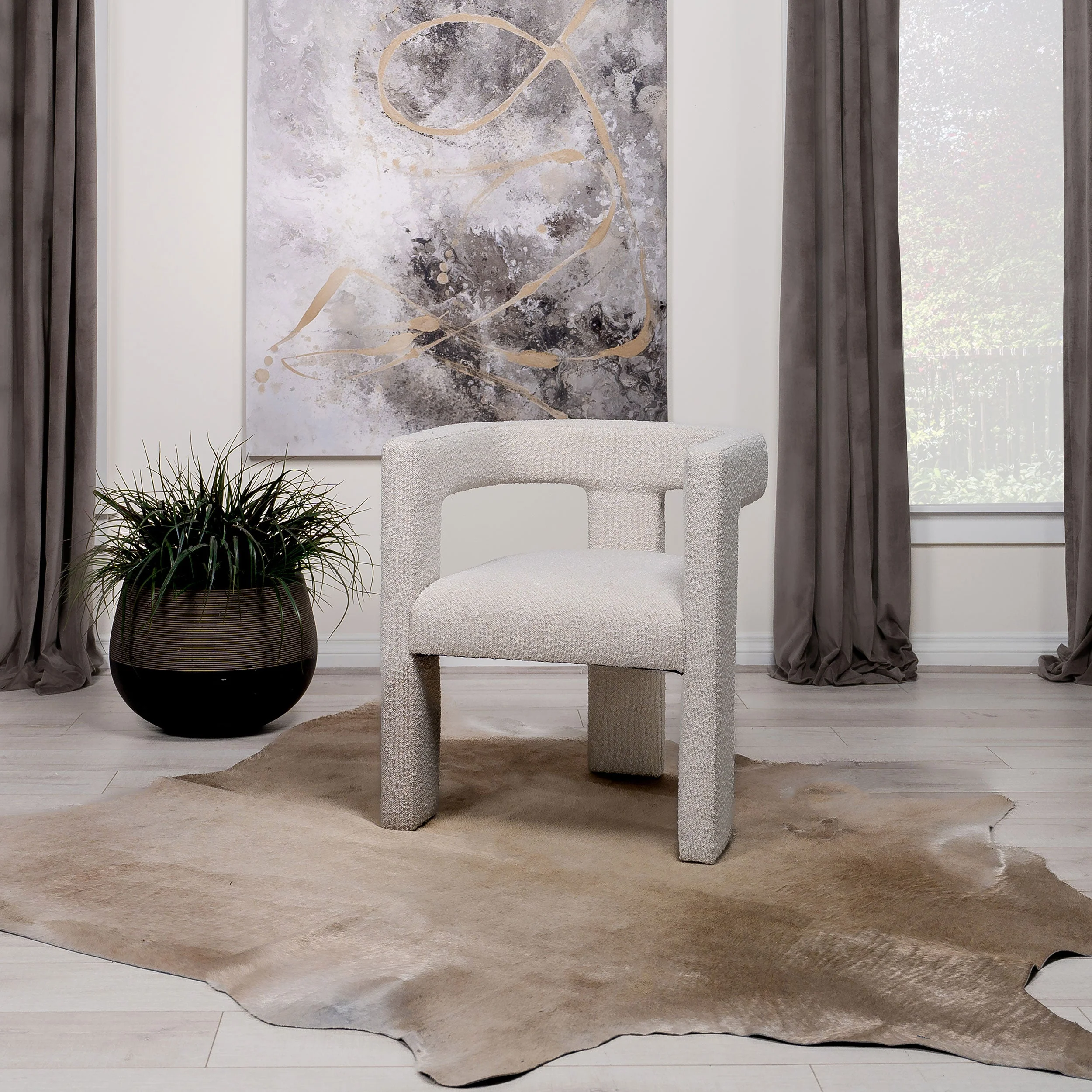 Petra Boucle Upholstered Accent Side Chair - Image 8