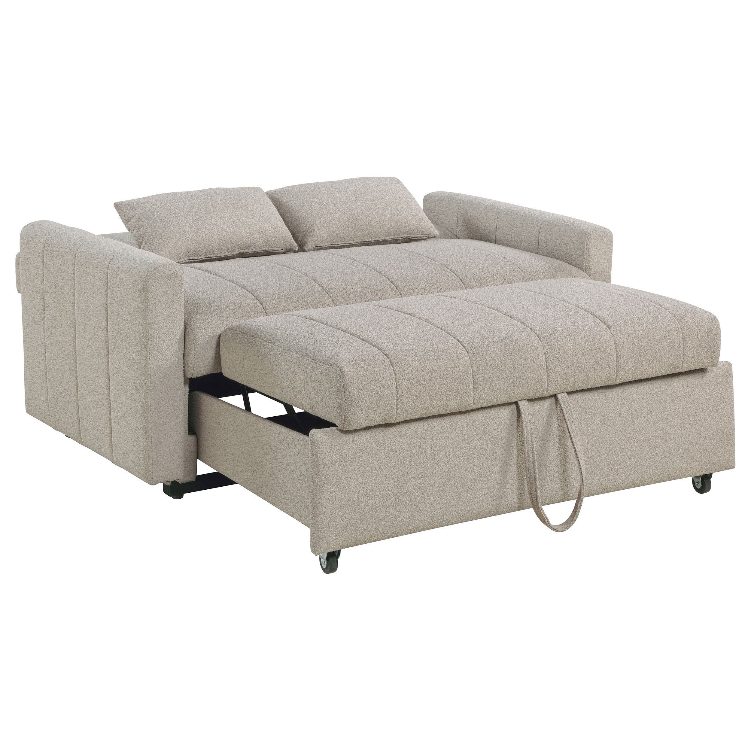 Portland Boucle Upholstered Sleeper Sofa Bed - Image 13