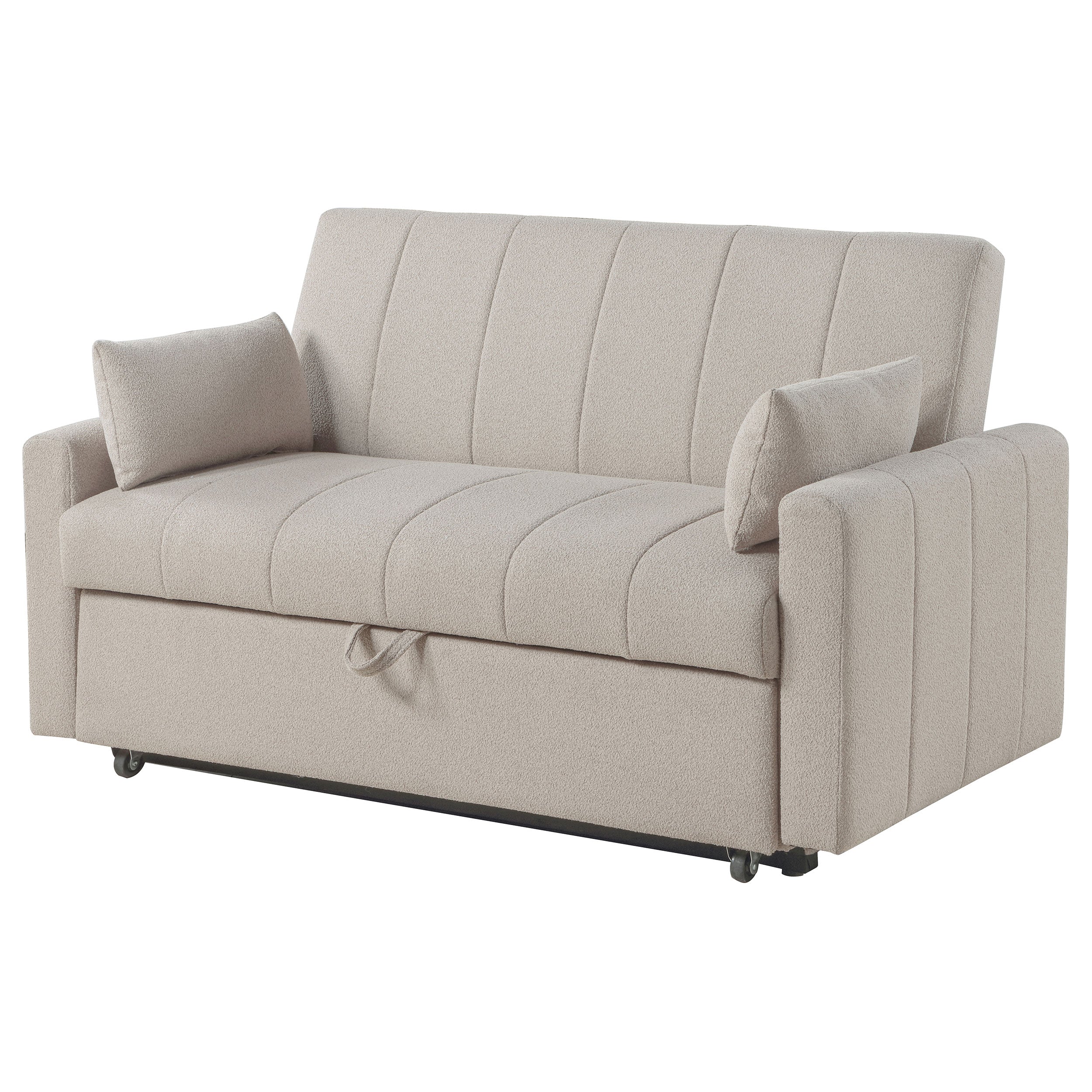 Portland Boucle Upholstered Sleeper Sofa Bed - Image 17