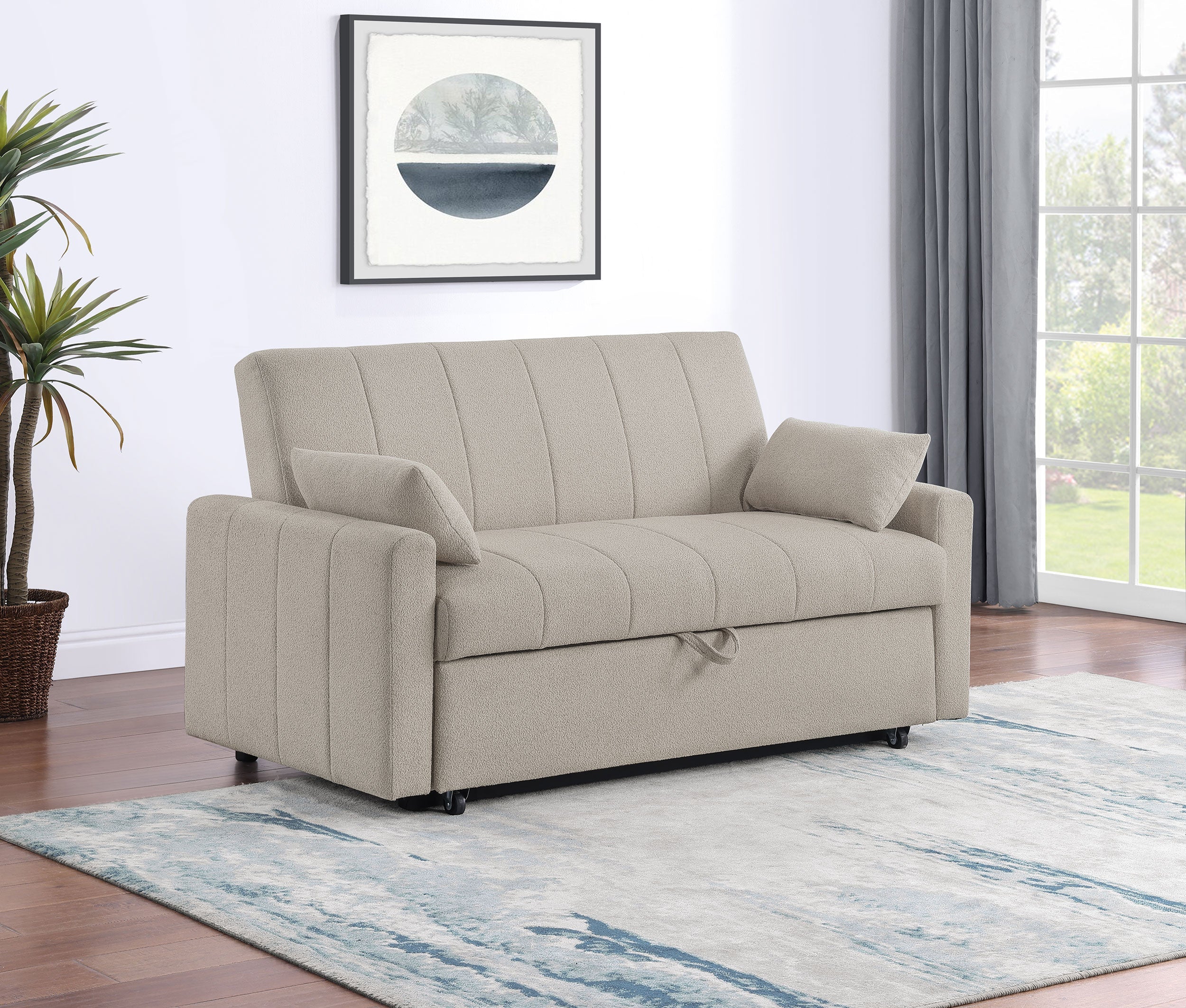 Portland Boucle Upholstered Sleeper Sofa Bed - Image 5