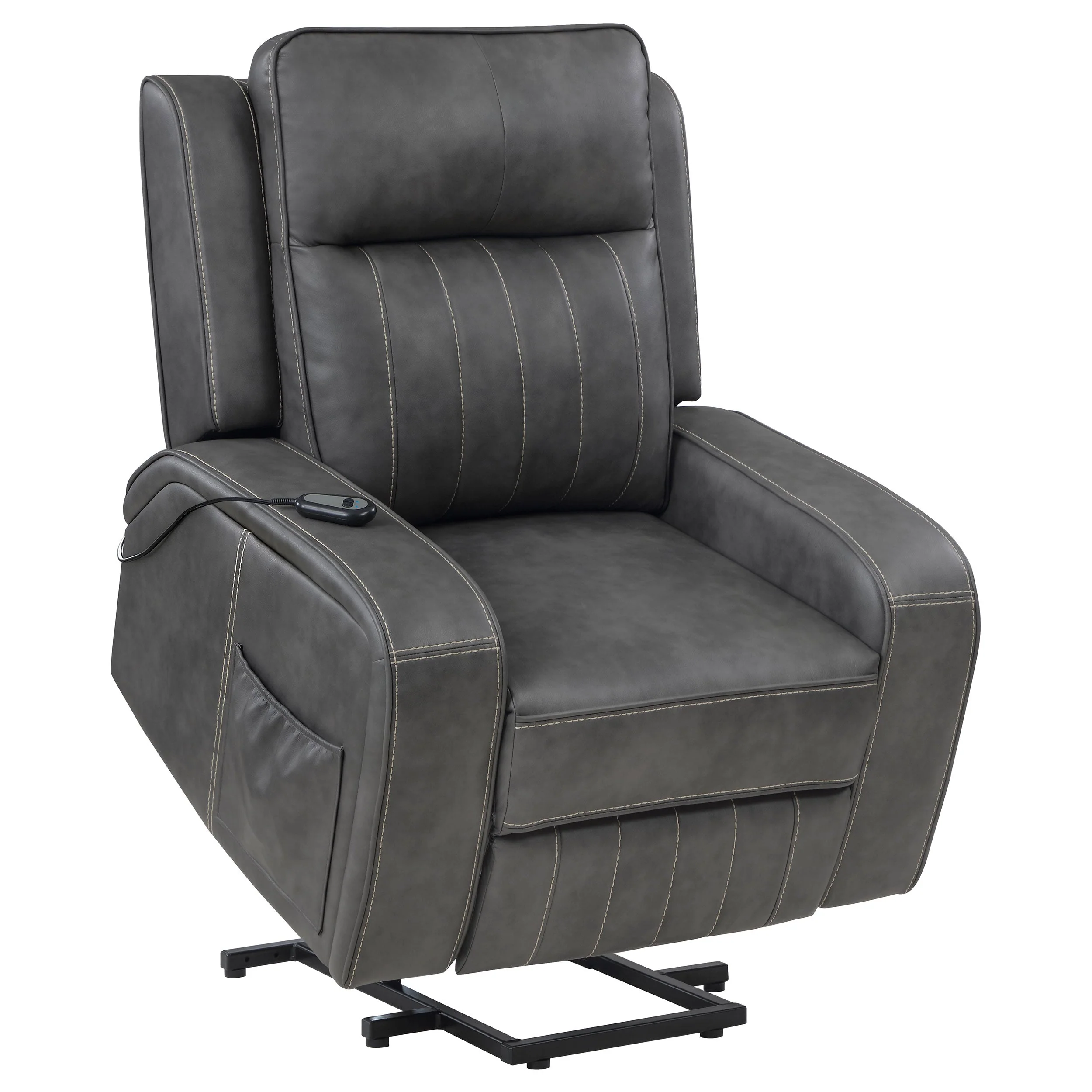 Raelynn Upholstered Power Lift Recliner Chair Grey - Image 7