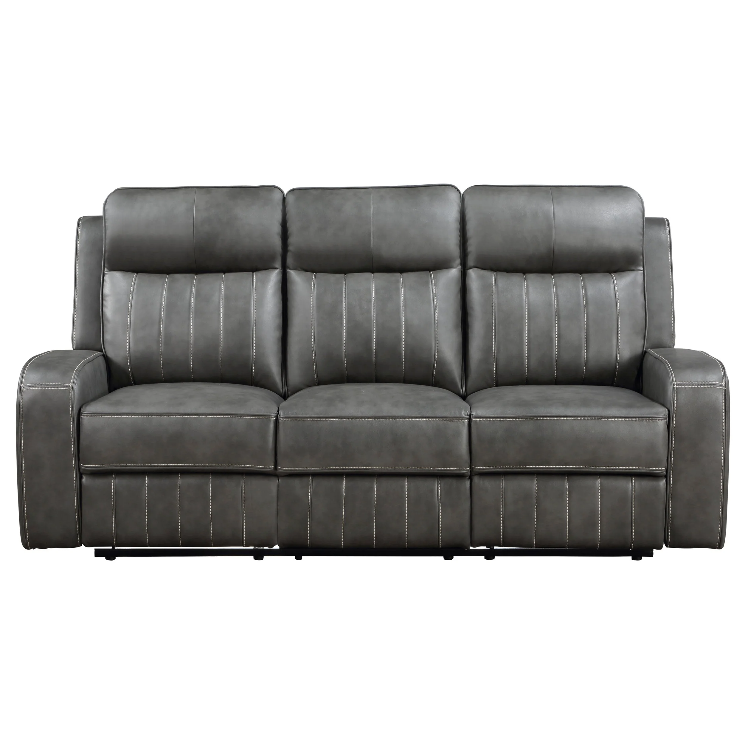 Raelynn Upholstered Reclining Sofa Set Grey - Image 13