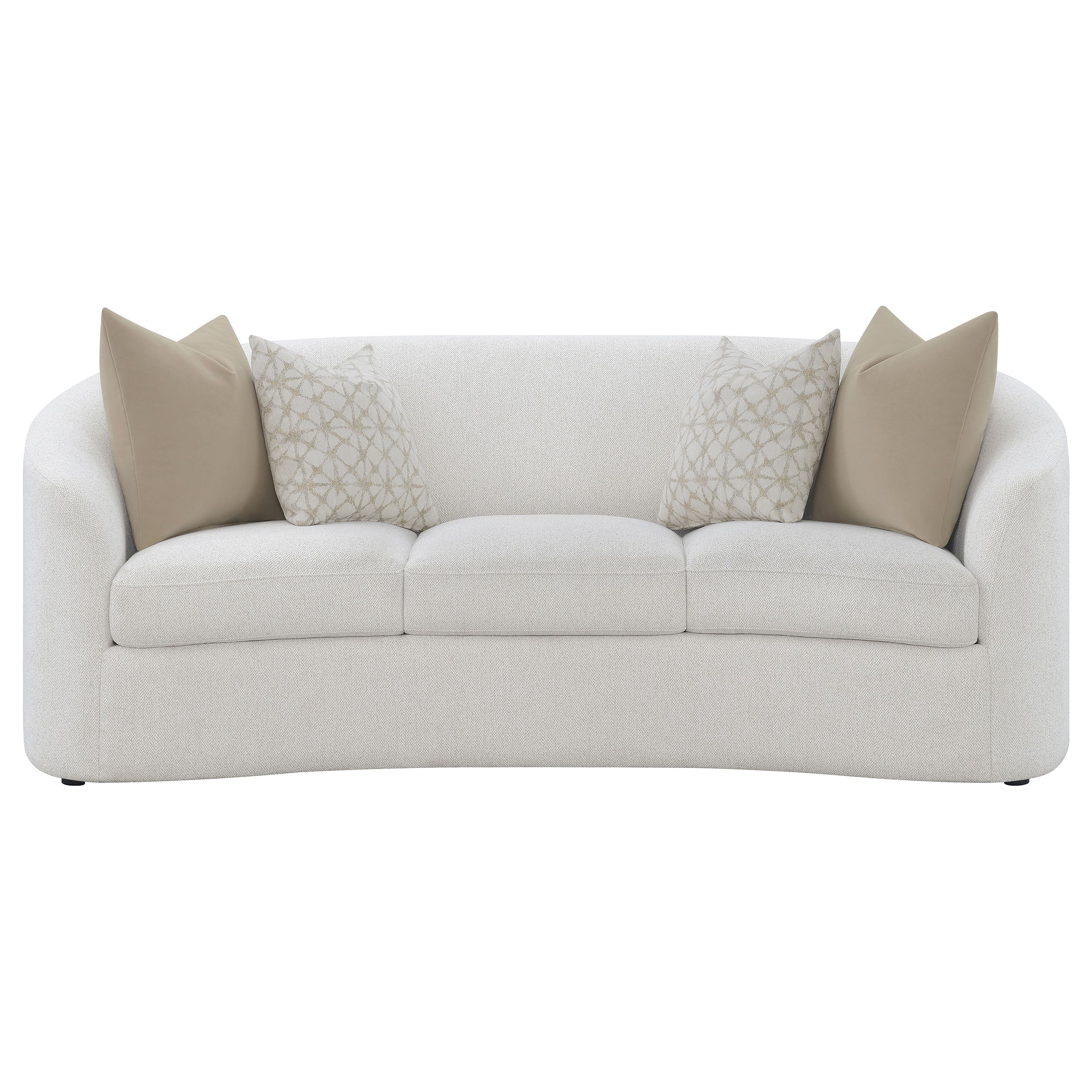 Rainn Boucle Upholstered Sloped Arm Sofa Latte - Image 4