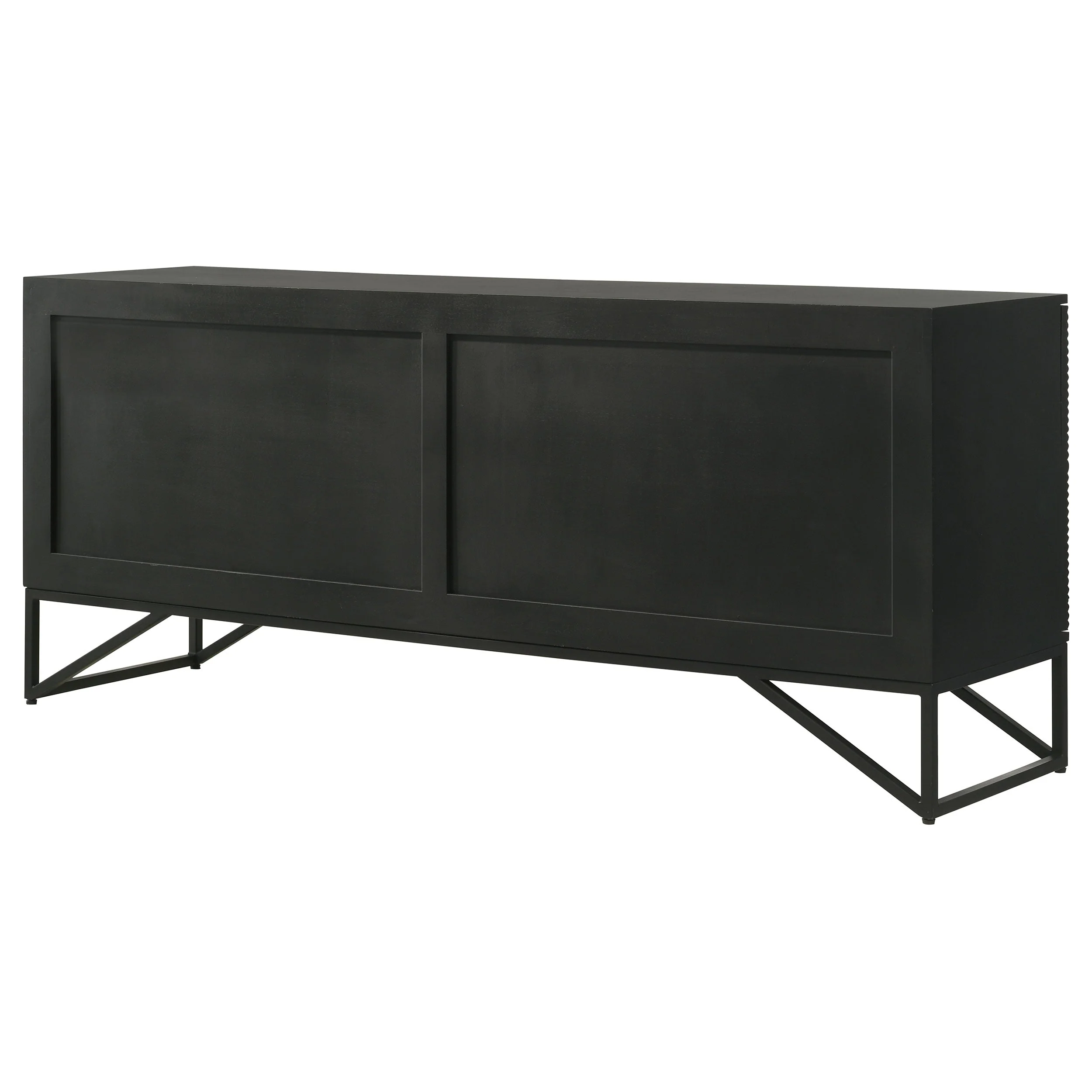 Riddell 4-door Wood Reeding Accent Cabinet Matte Black - Image 10