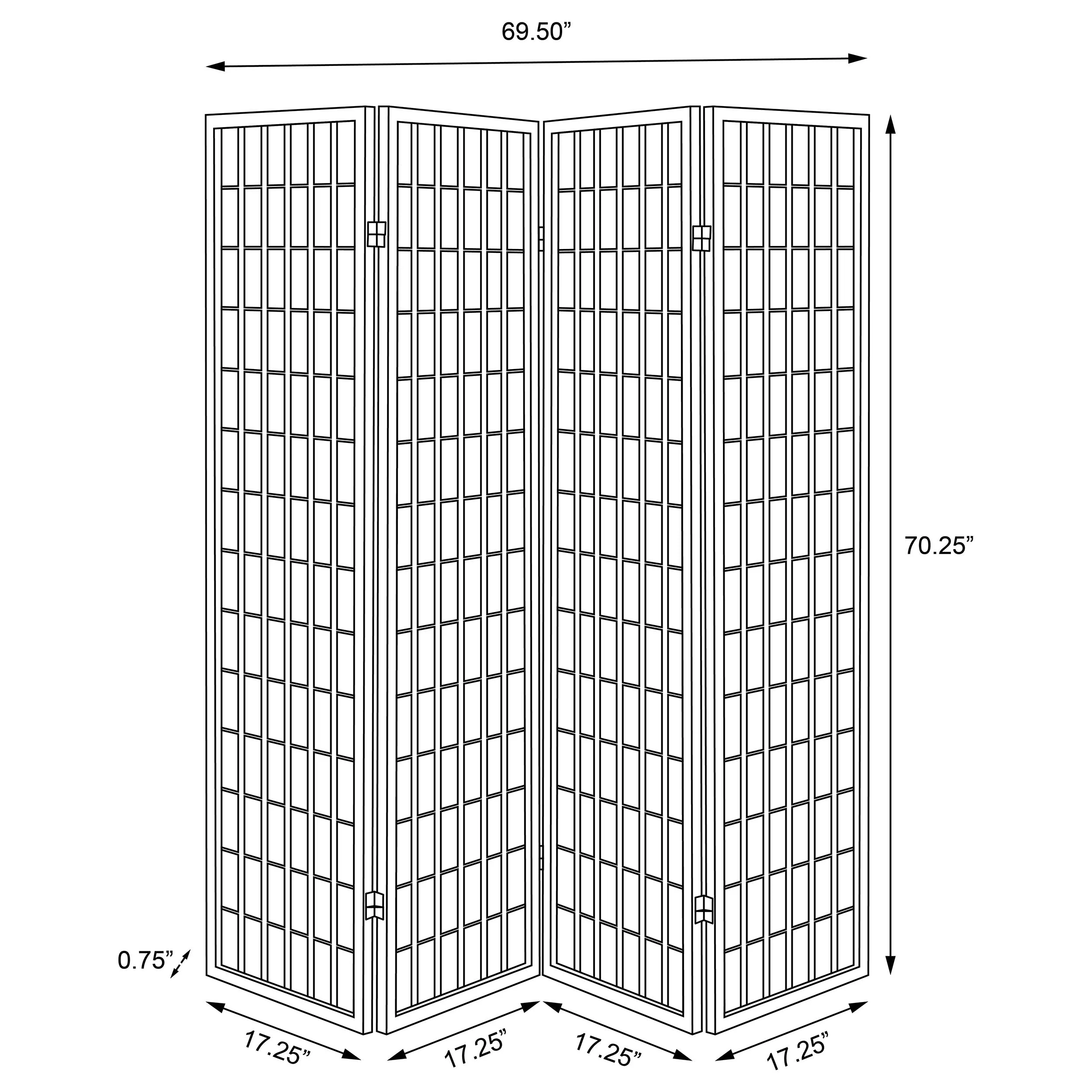Roberto 4-Panel Room Divider Folding Shoji Screen - Image 15