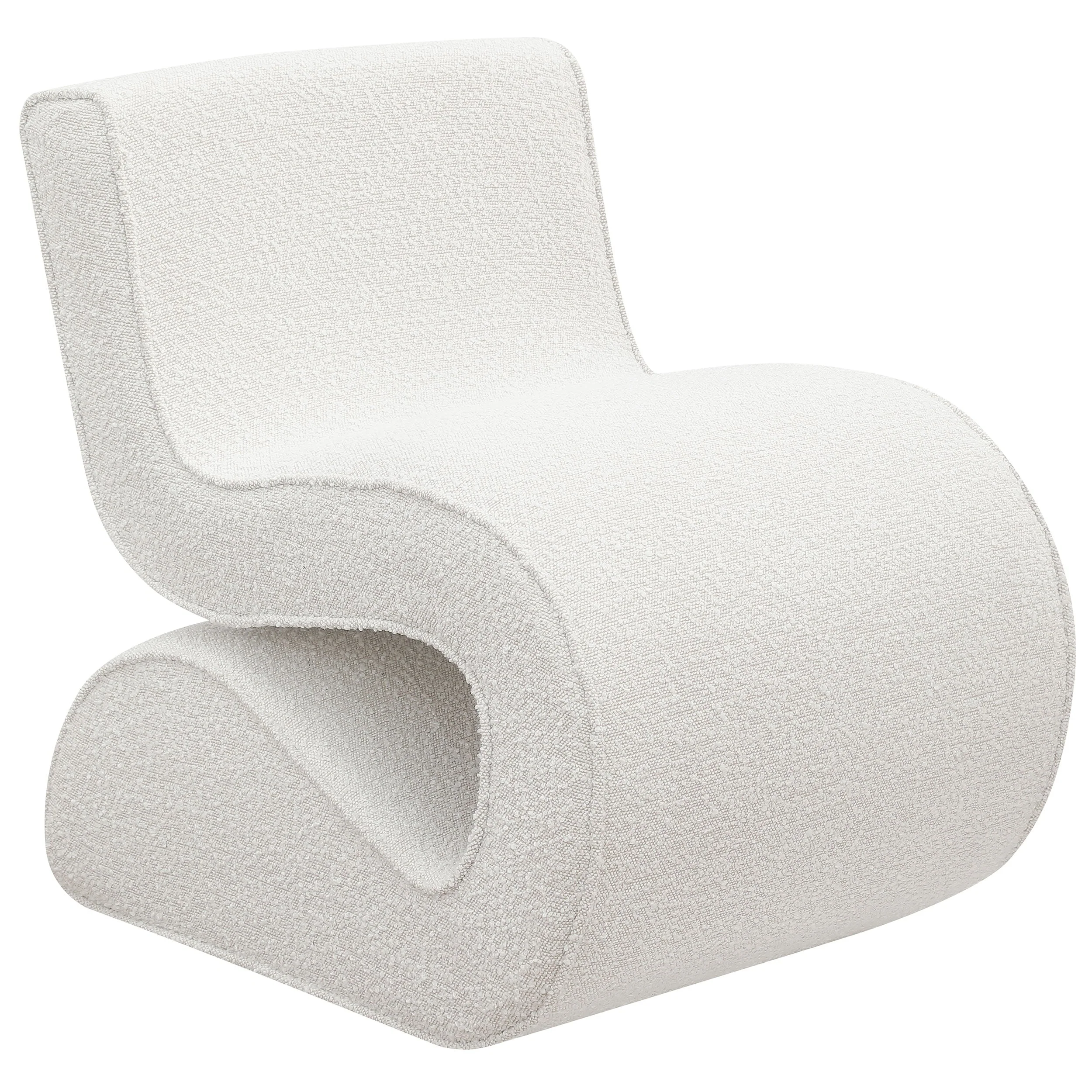 Ronea Boucle Upholstered Armless Curved Chair - Image 3