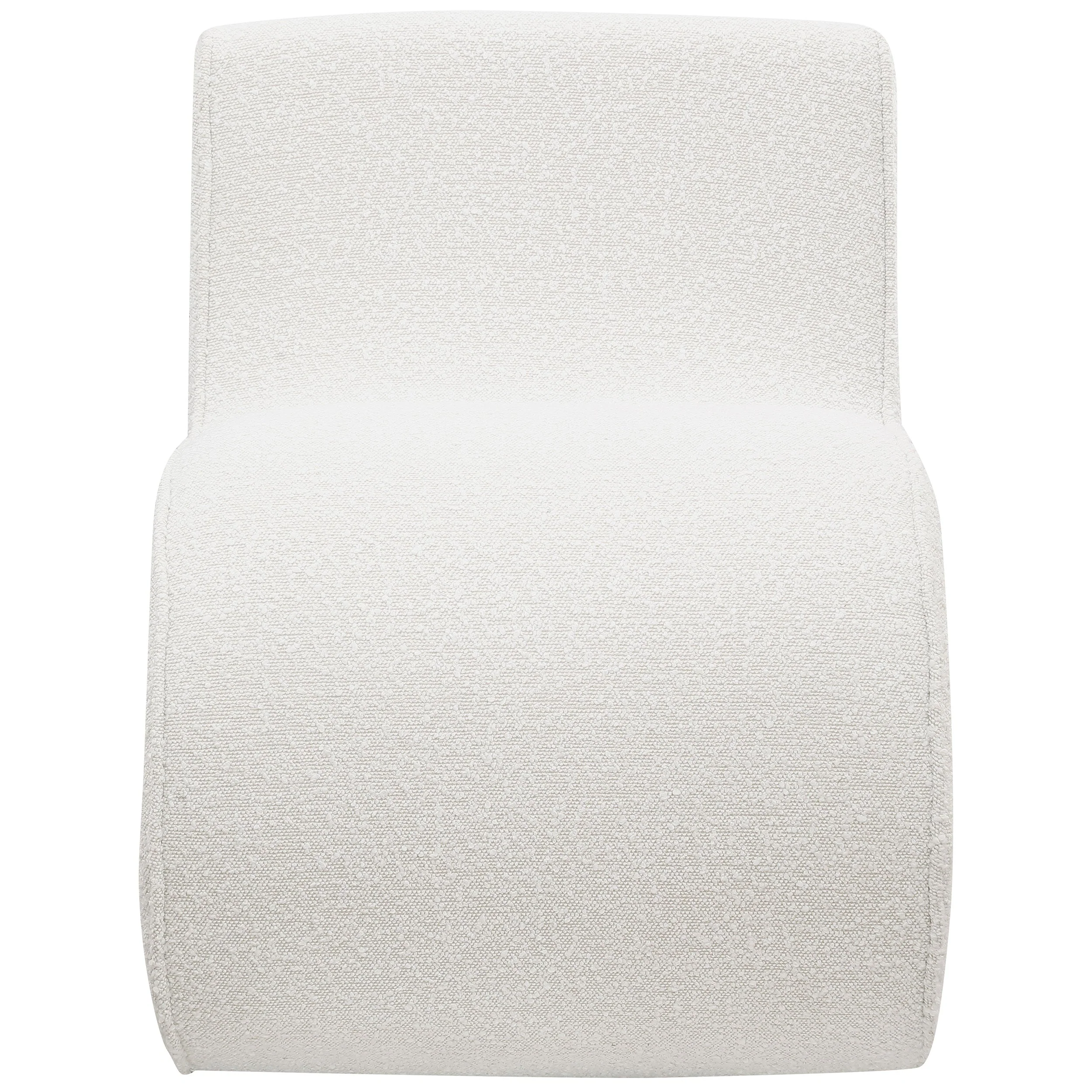 Ronea Boucle Upholstered Armless Curved Chair - Image 7