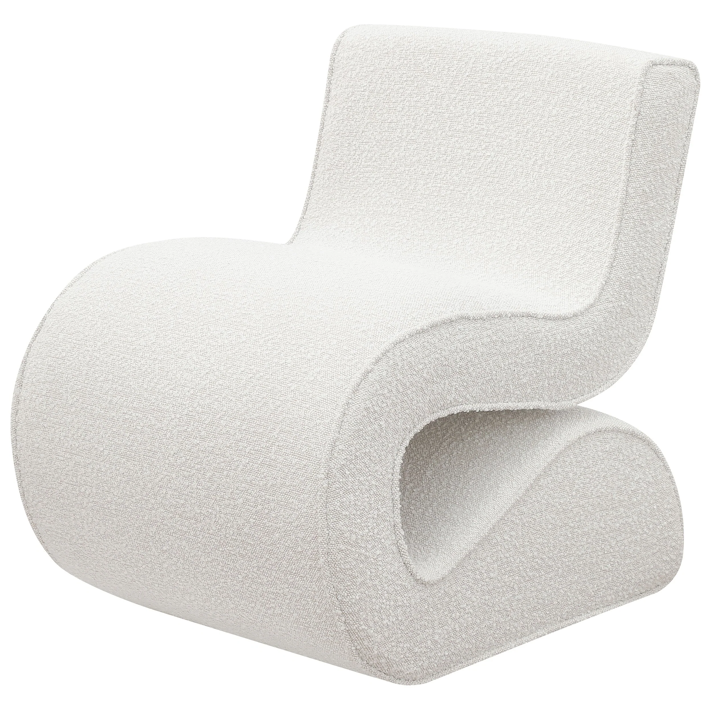 Ronea Boucle Upholstered Armless Curved Chair - Image 9