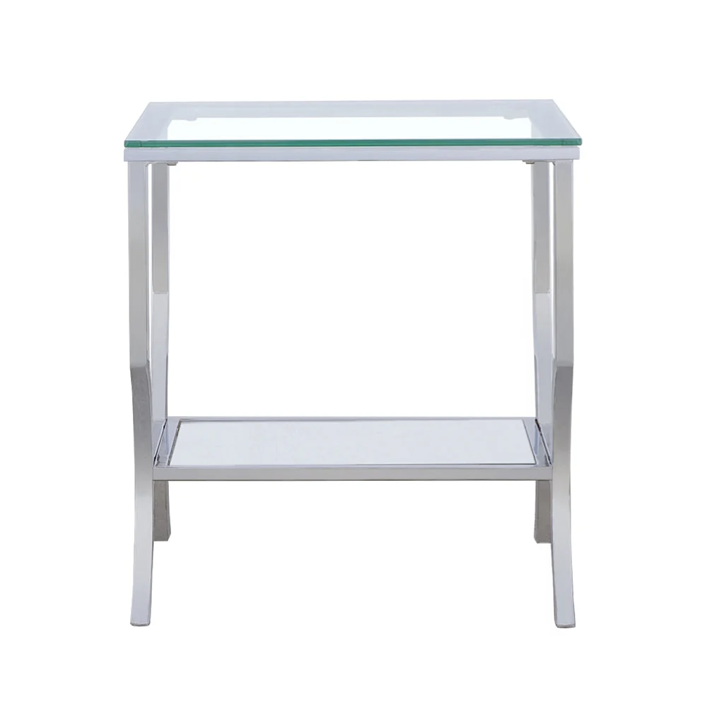 Saide Square Glass Top Side End Table Chrome - Image 4