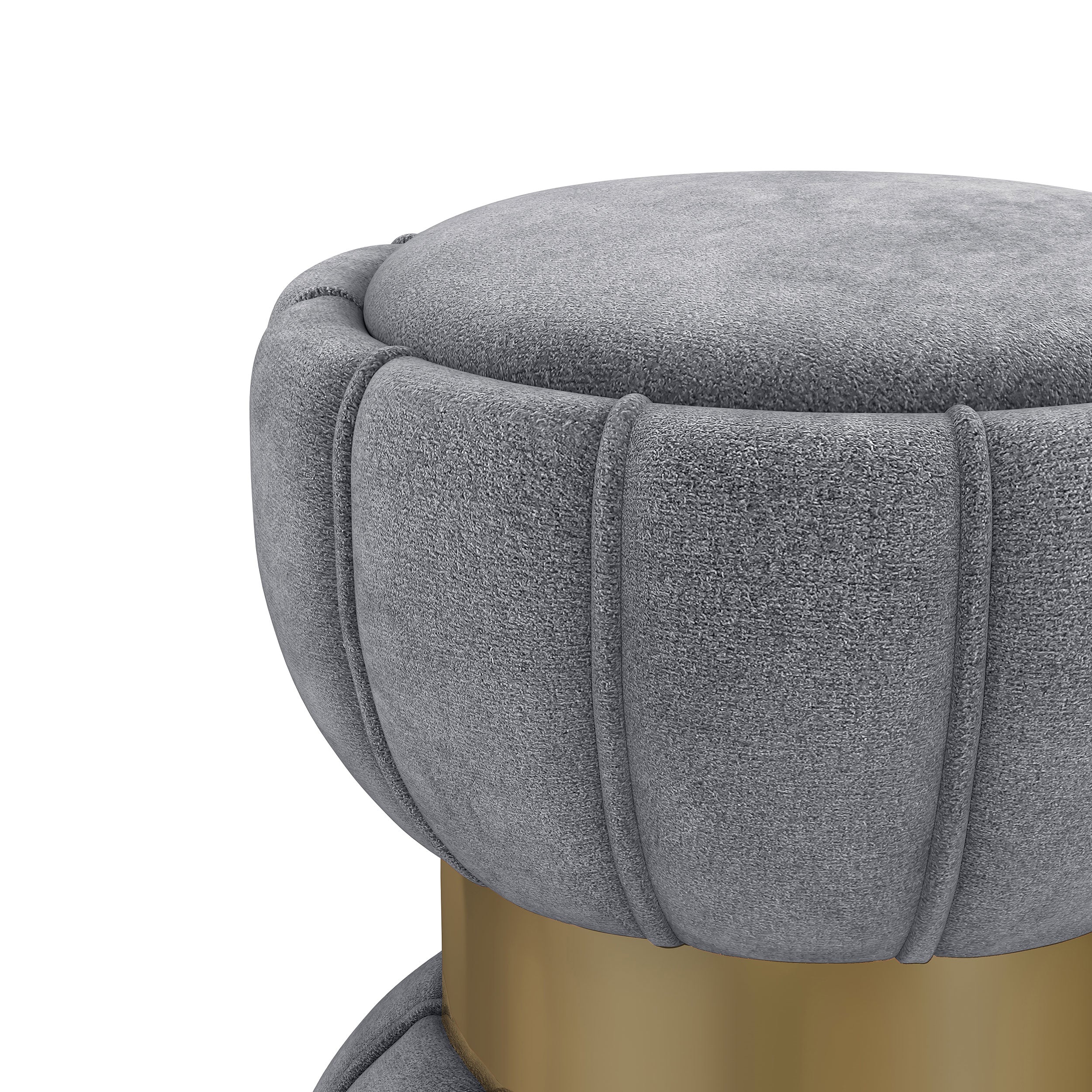 Sora Round Upholstered Ottoman - Image 10