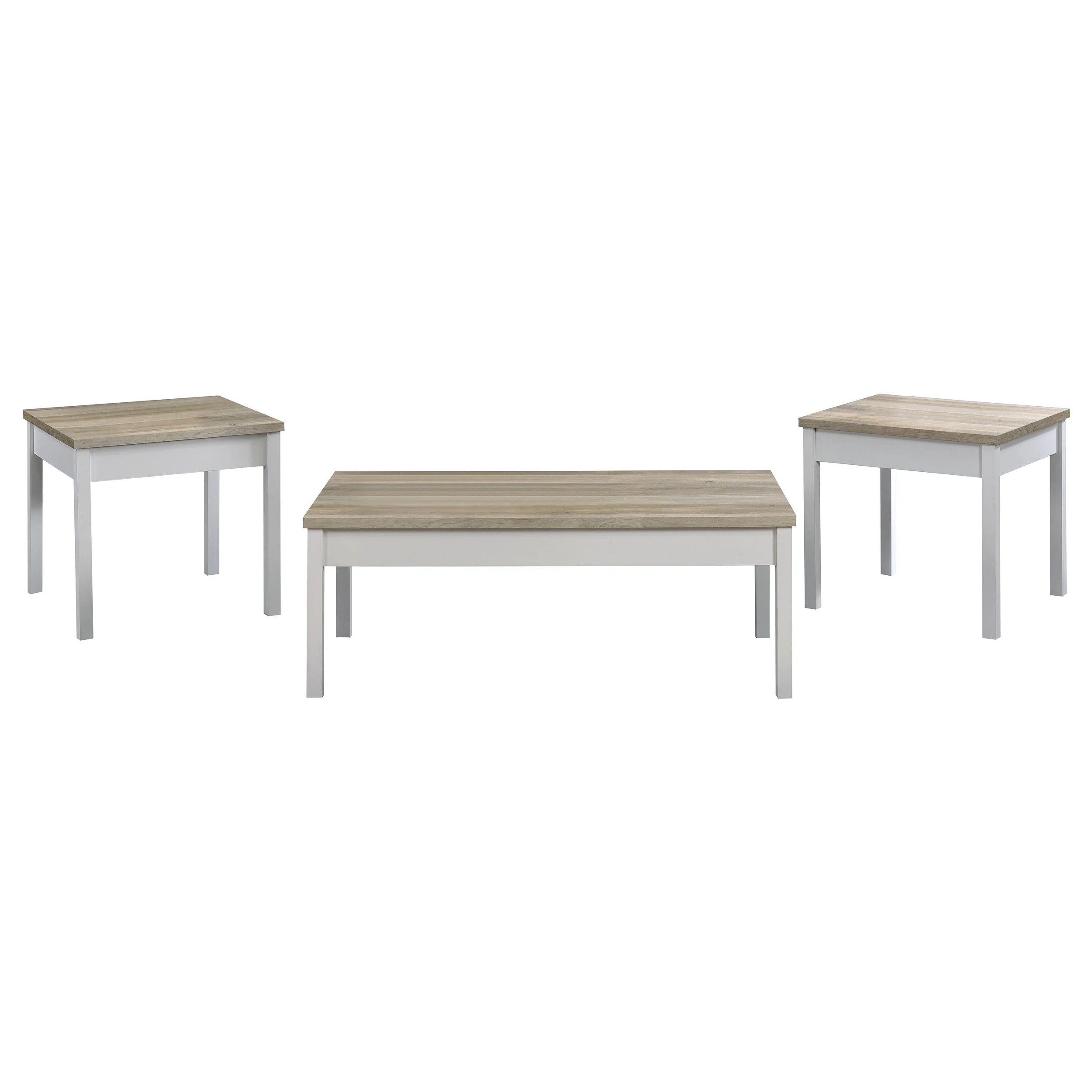 Stacie 3-piece Coffee Table Set Distressed Pine and White - Image 3