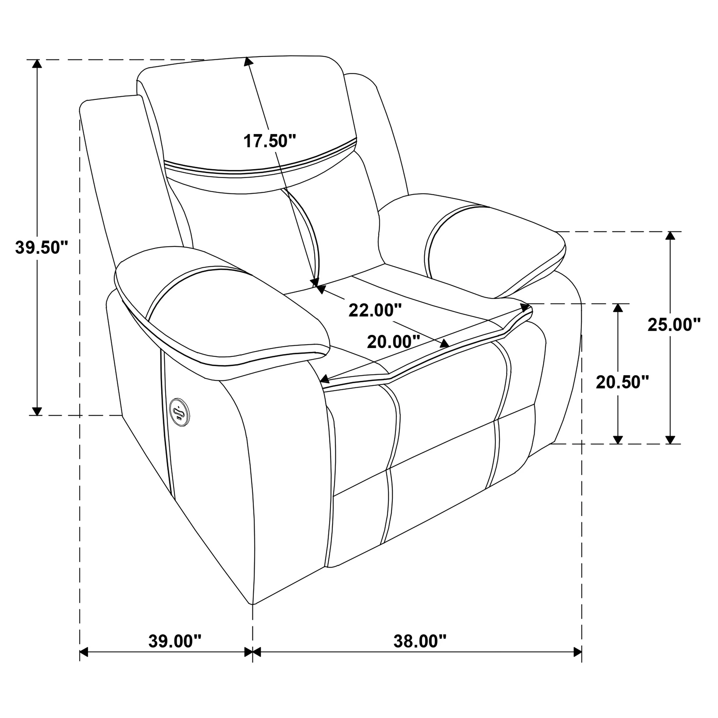 Sycamore Upholstered Power Recliner Chair - Image 22