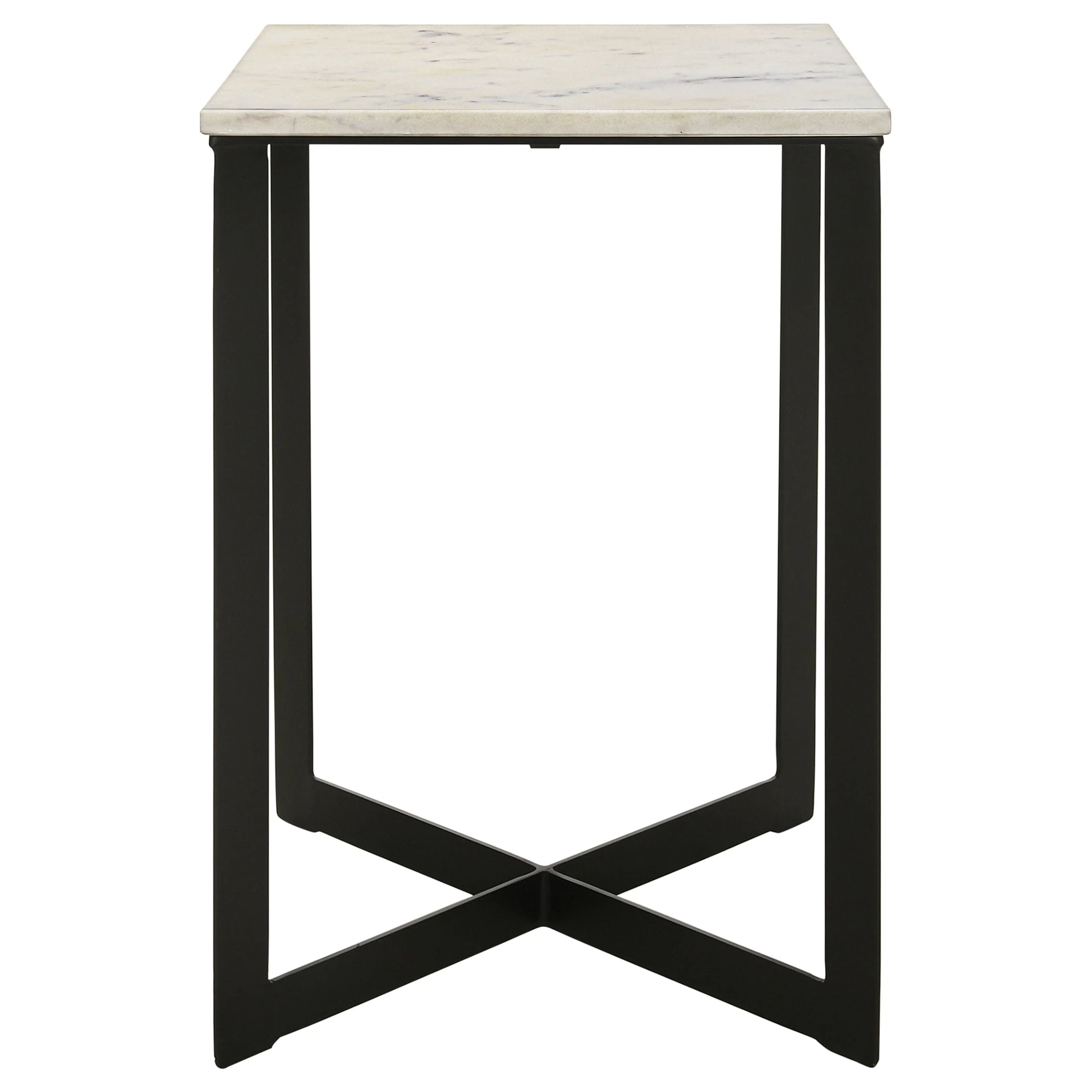 Tobin Square Marble Top End Table White and Black - Image 4