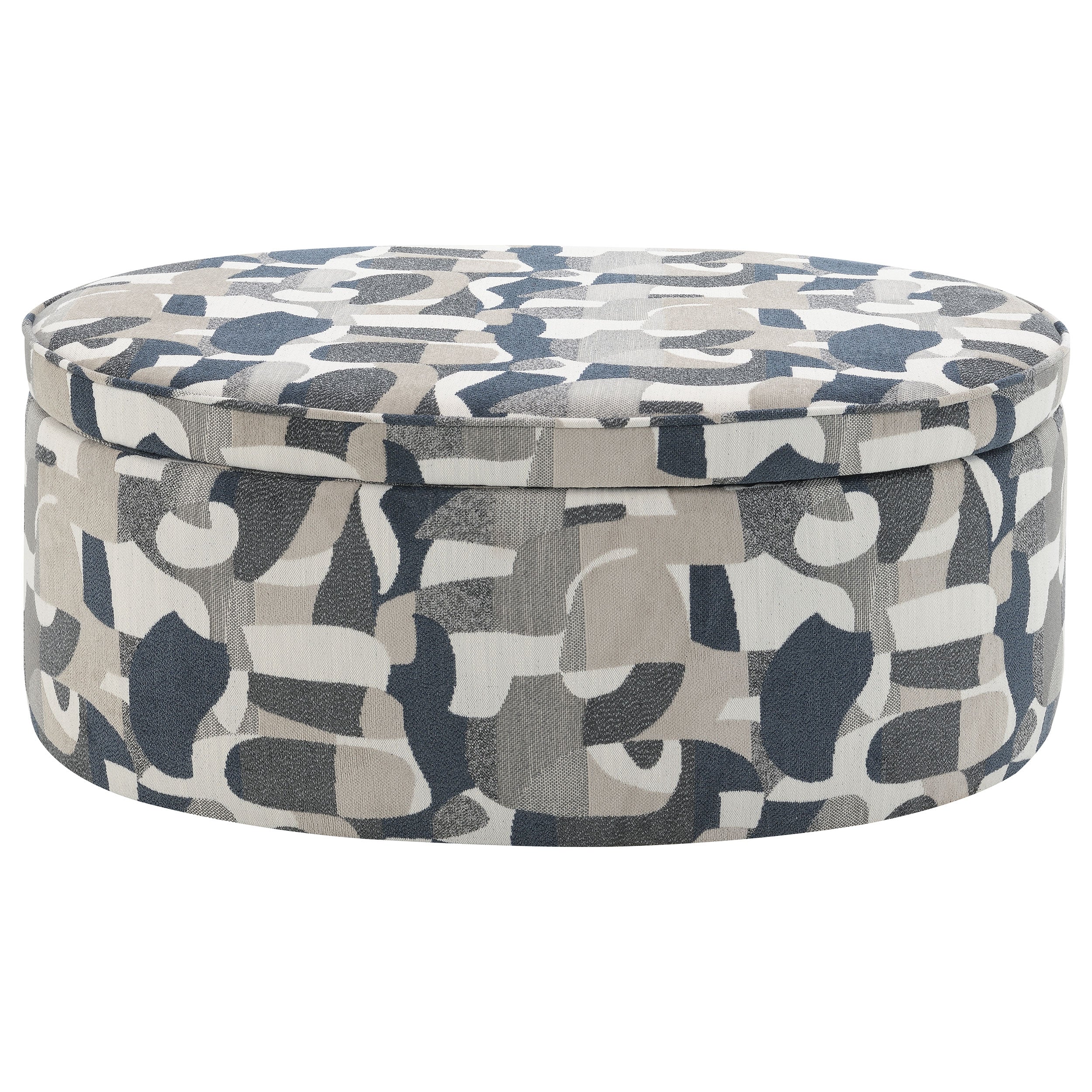Tomkins Oval Upholstered Storage Ottoman Indigo Blue - Image 6