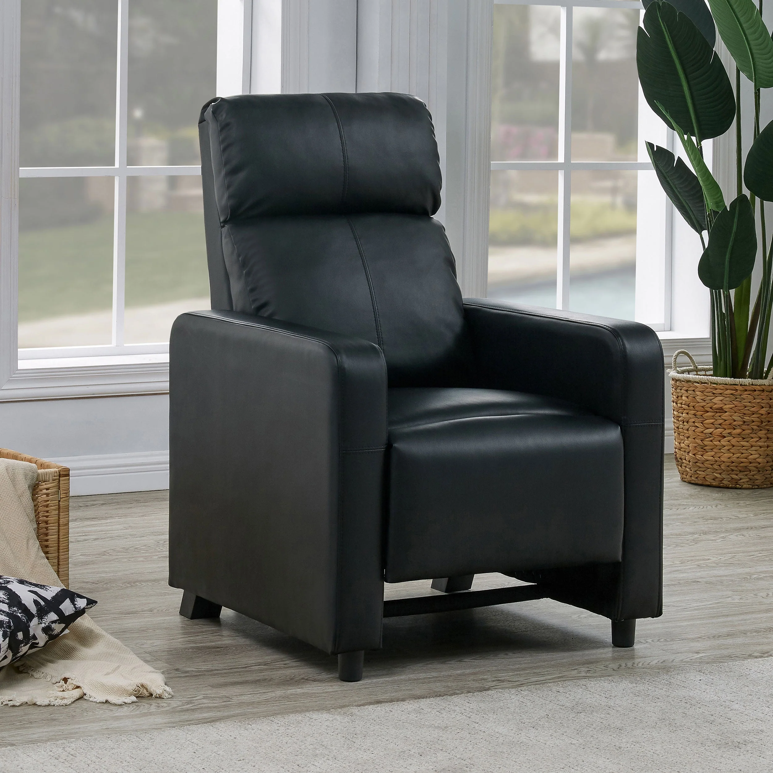 Toohey Upholstered Home Theater Push Back Recliner Black - Image 3