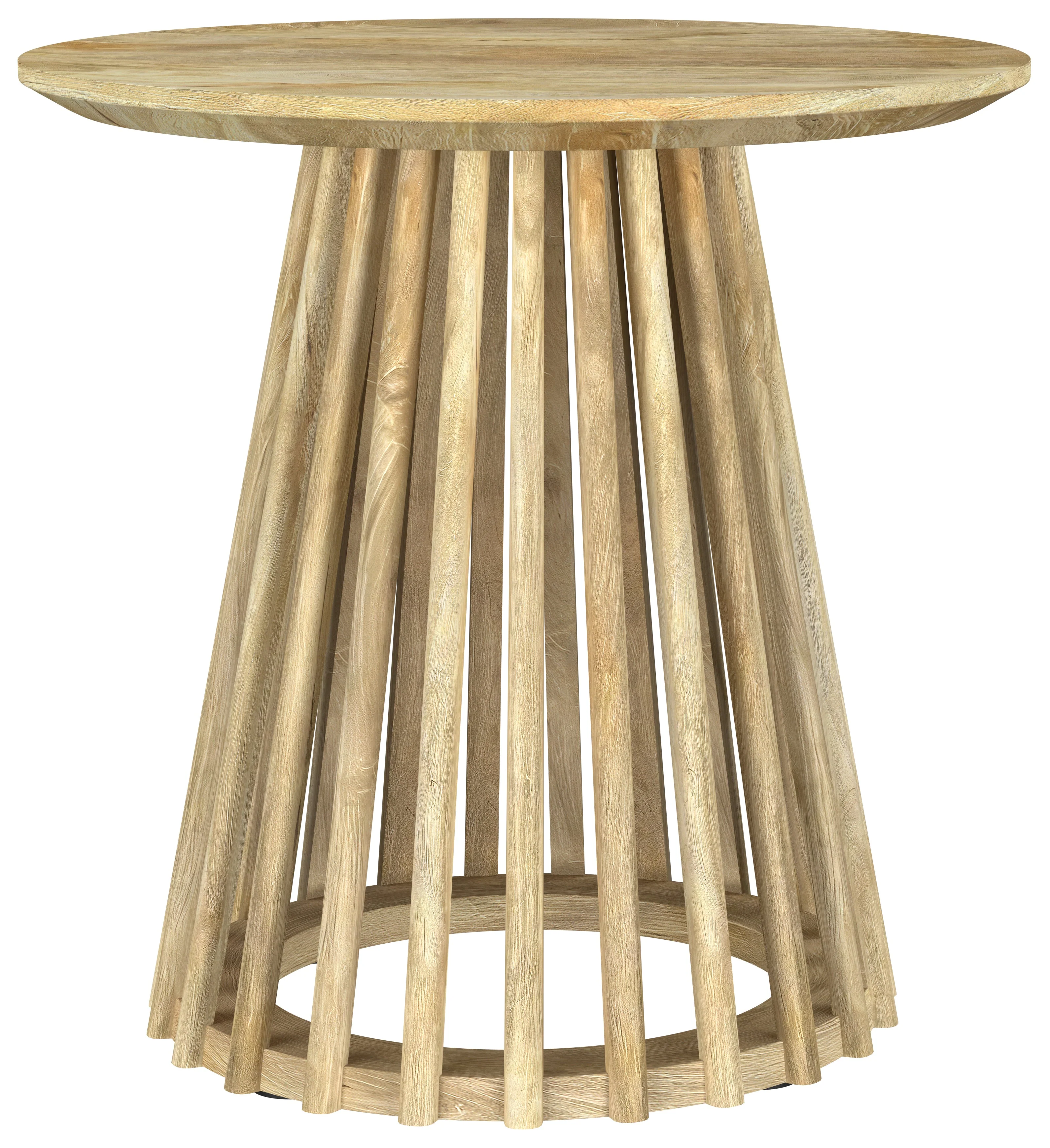 Touhy Round Solid Wood End Side Table Natural Mango - Image 4